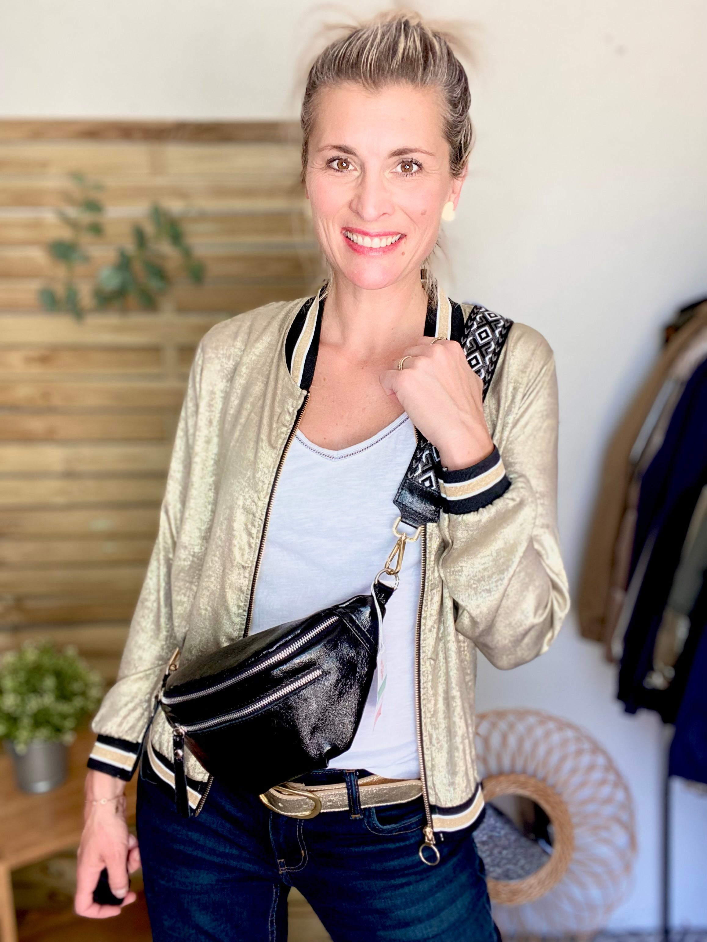 Veste bombers léger EMILY - Doré foncé - taille unique