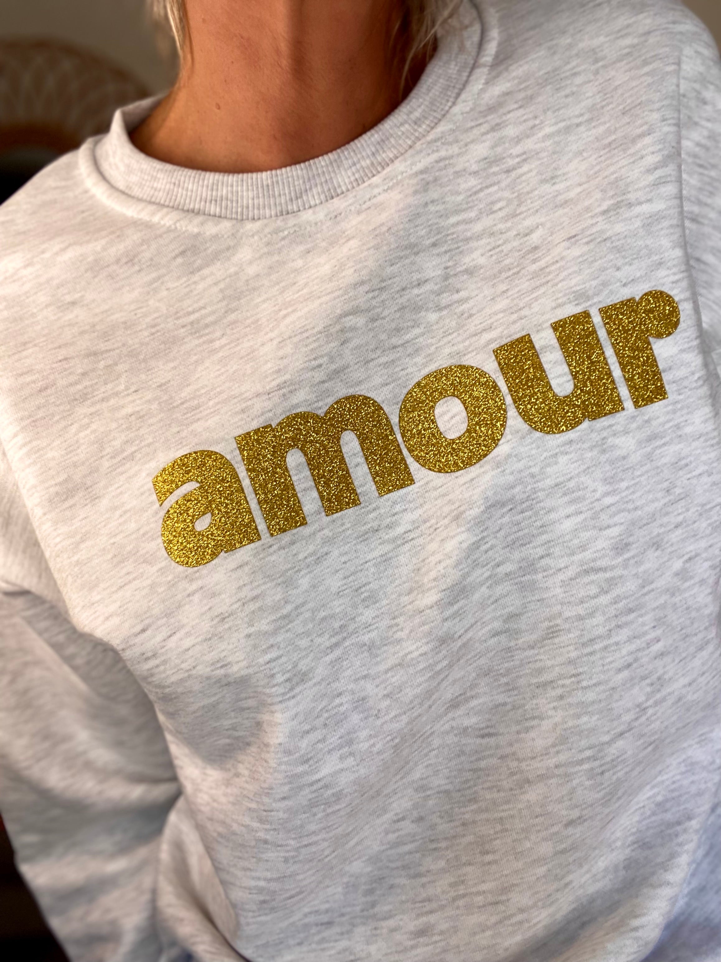 Sweat amour doré COLINE - Gris chiné