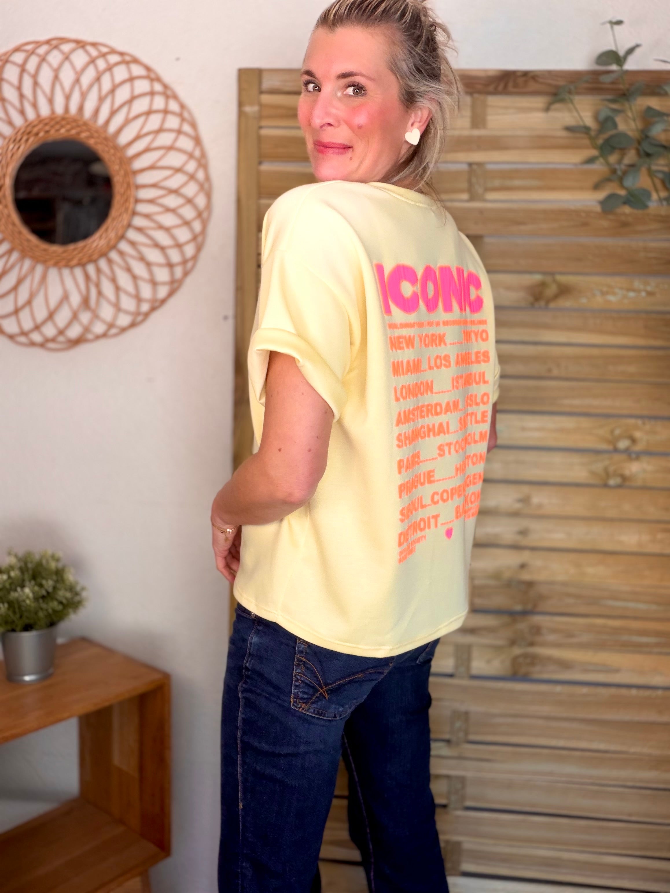 Tee shirt ICONIC matière sweat - THÉA Jaune