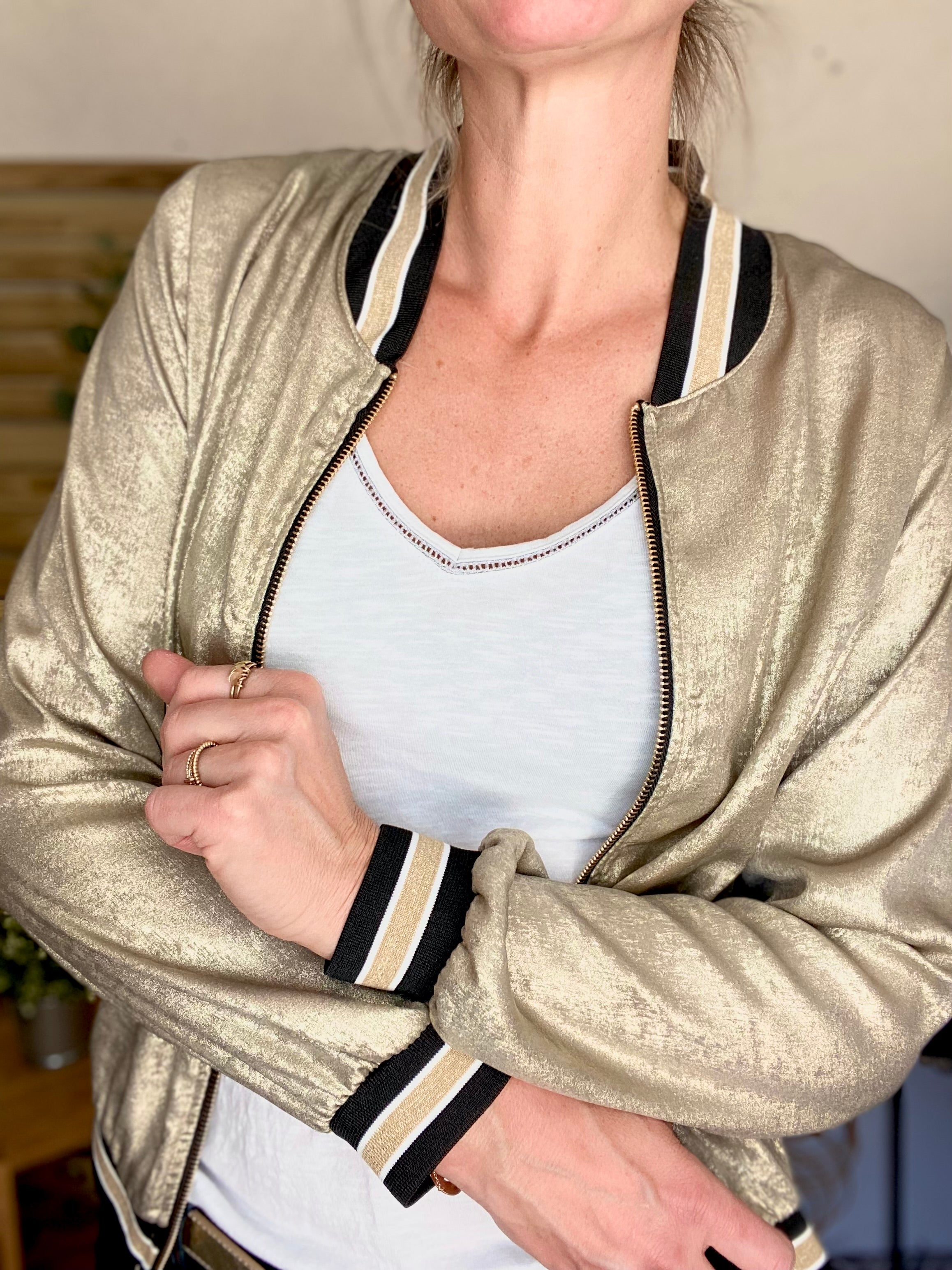 Veste bombers léger EMILY - Doré foncé - taille unique
