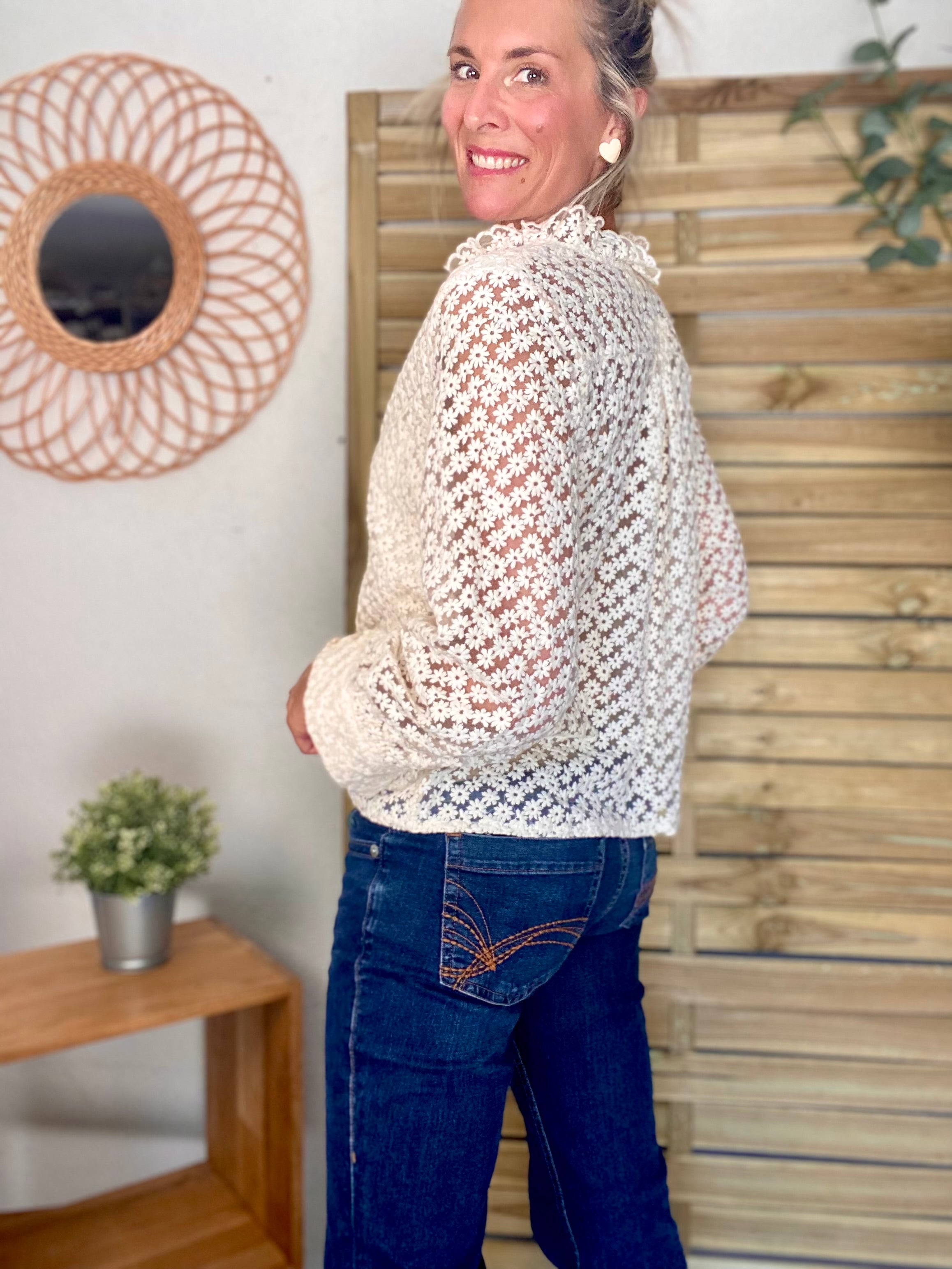 Blouse ajourée crochet ROMANE