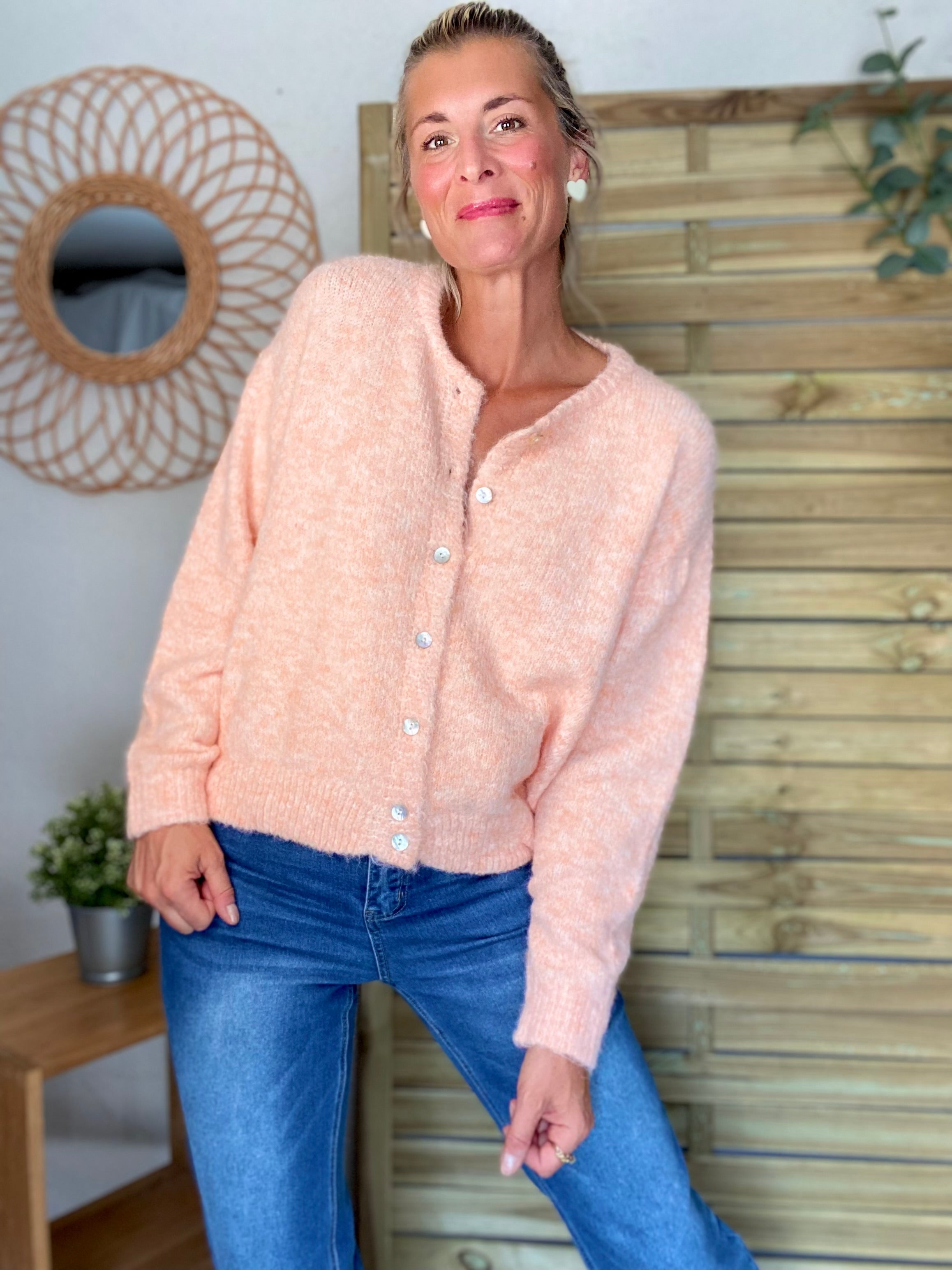 Gilet en maille MERYL - Abricot