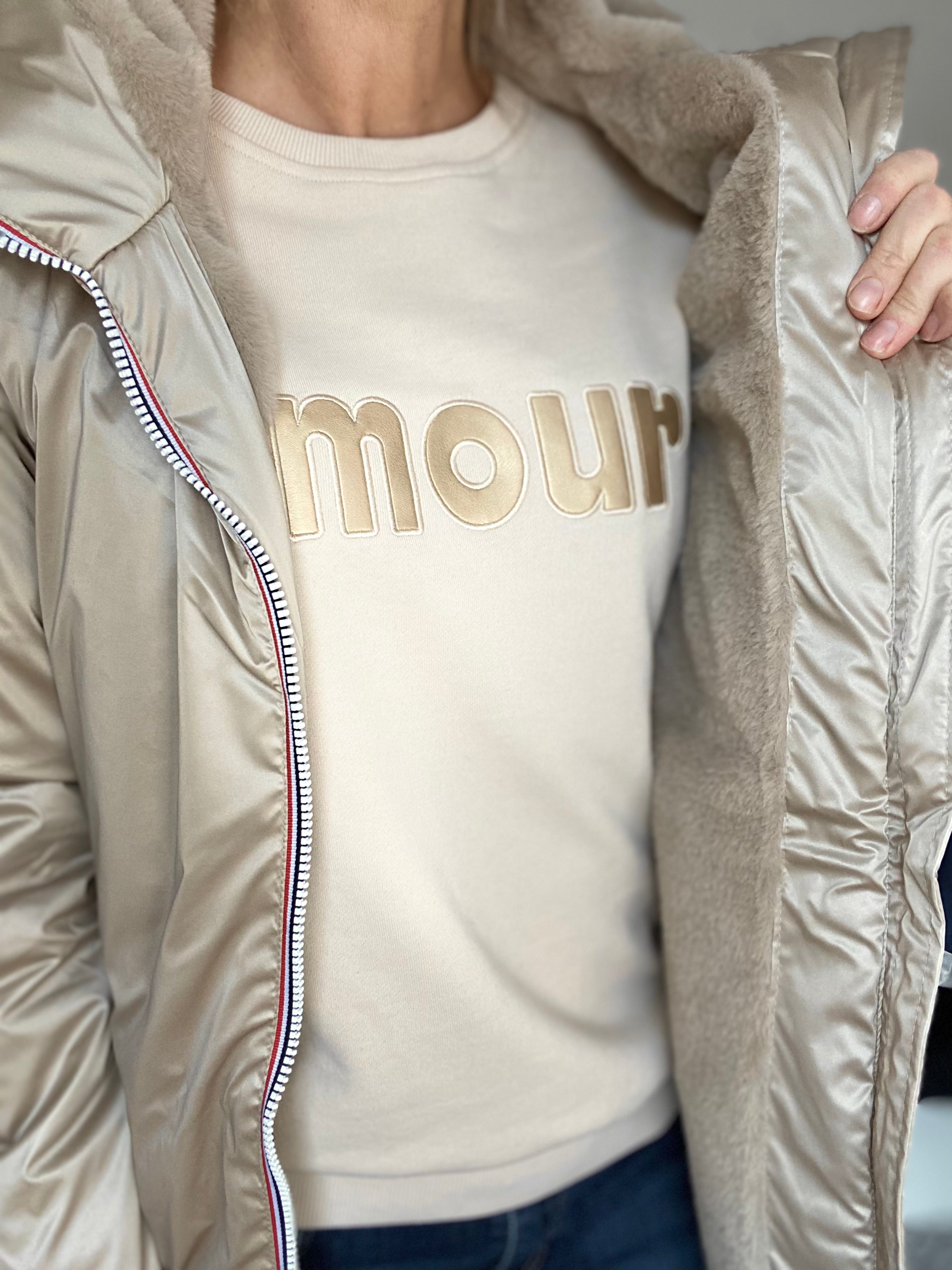 Parka Imperméable THELMA LONG fourrée - Sable irisé - Laura Jo