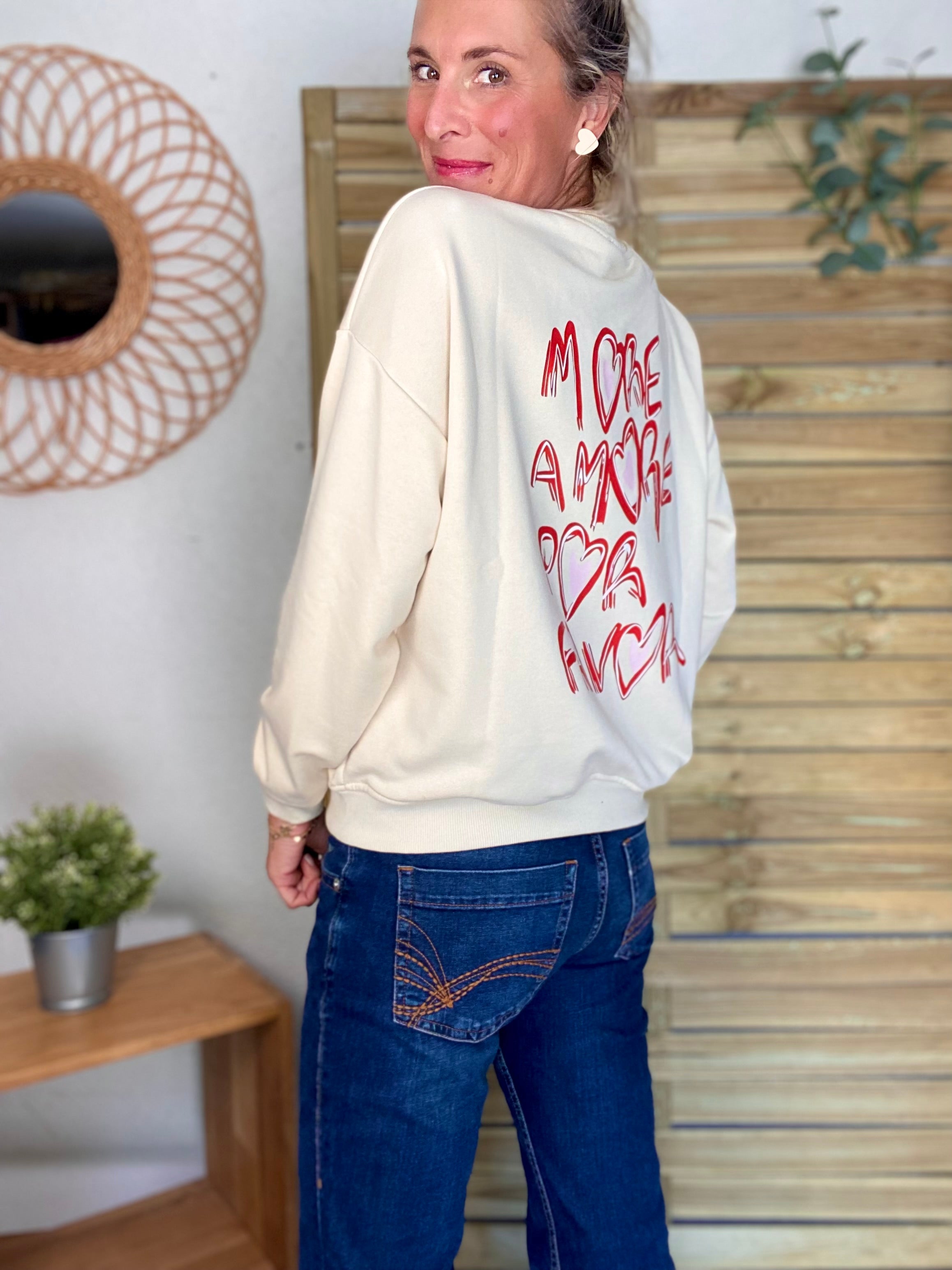 Sweat More amour por favor ❤️ COLINE - Crème