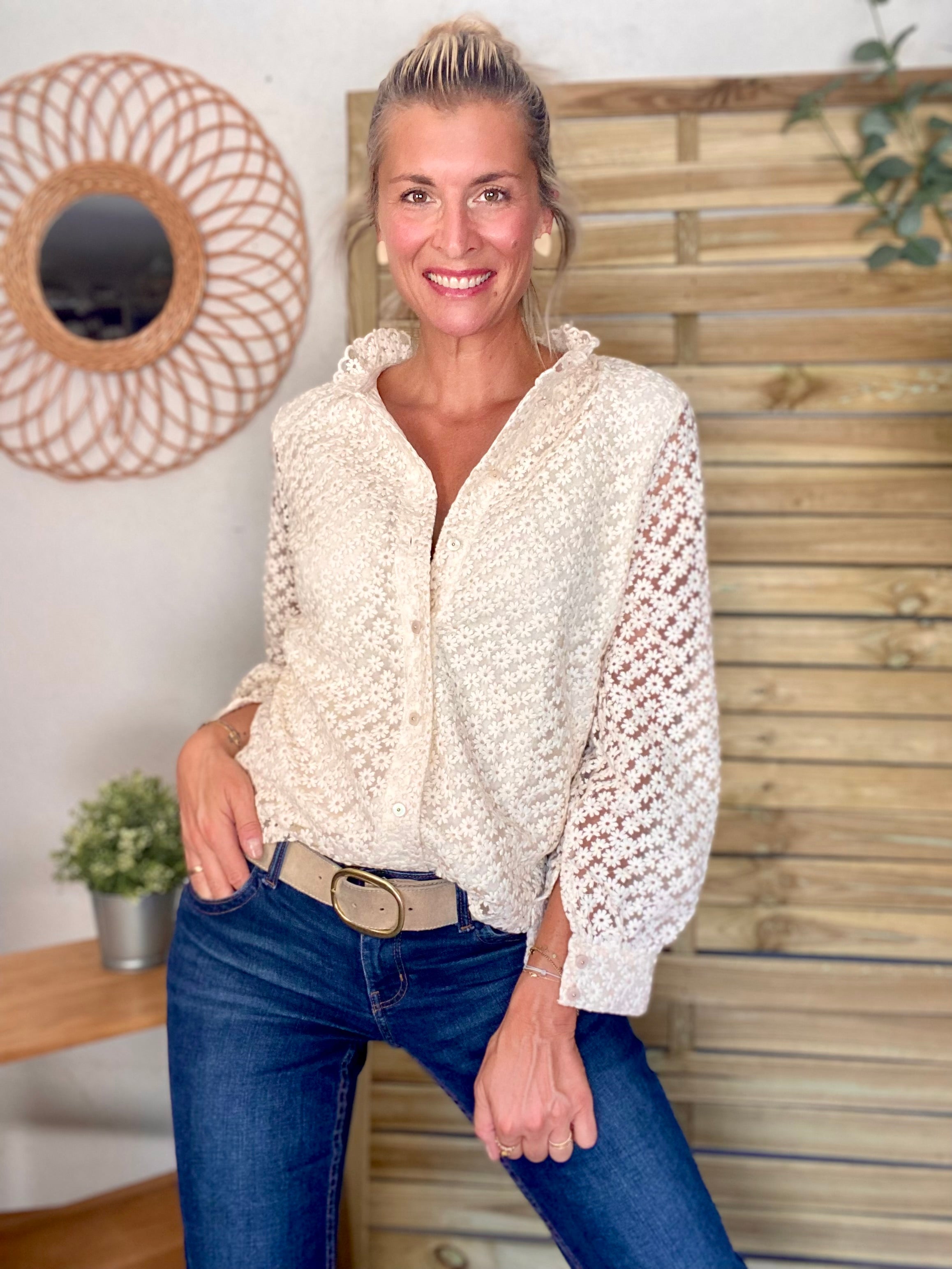 Blouse ajourée crochet ROMANE