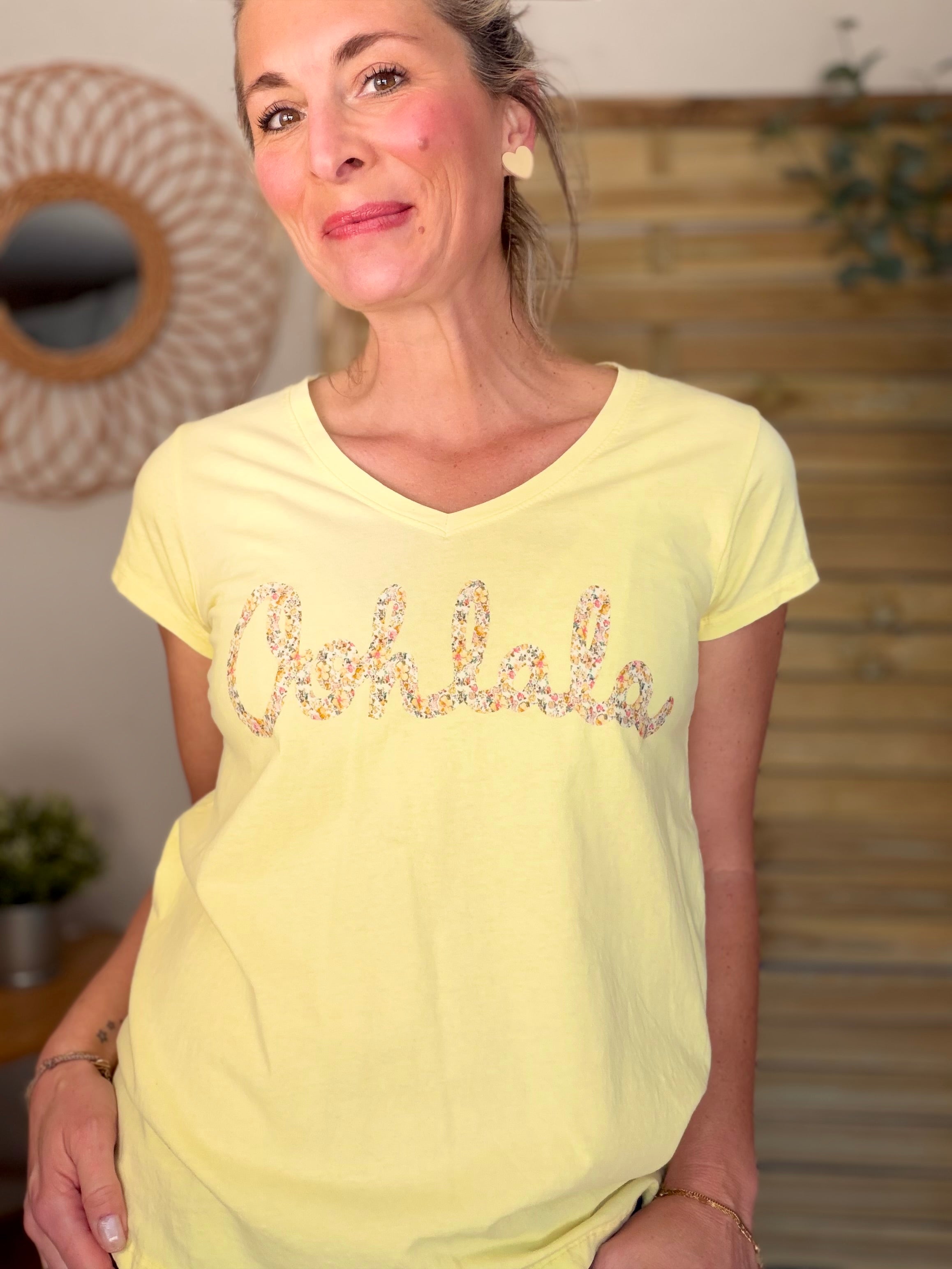 Tee shirt Ohlala Liberty VERA Jaune