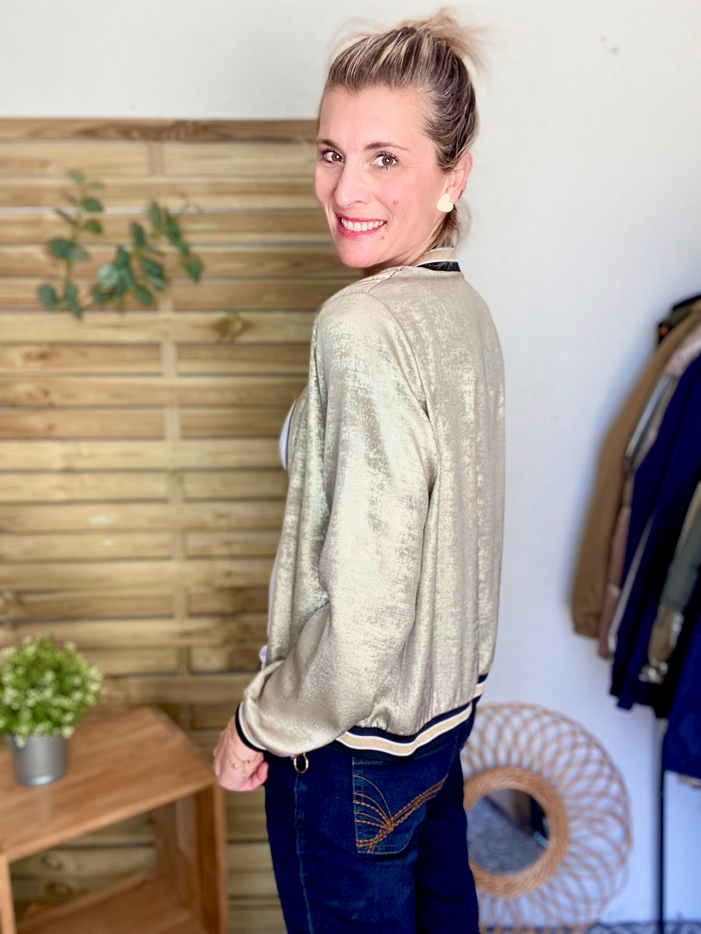 Veste bombers léger EMILY - Doré foncé - taille unique