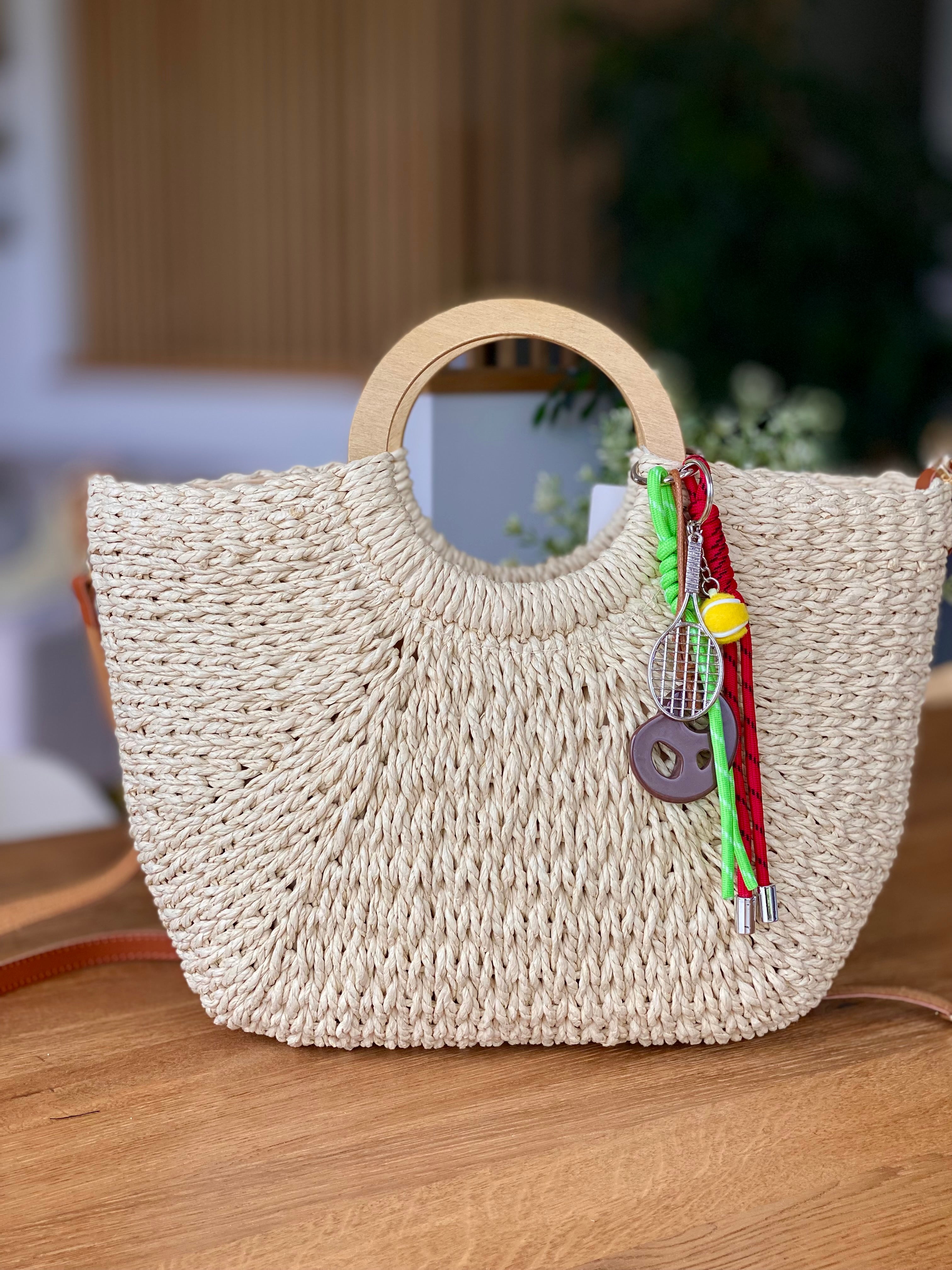 Sac à main et bandoulière en Paille PAULA - Beige clair