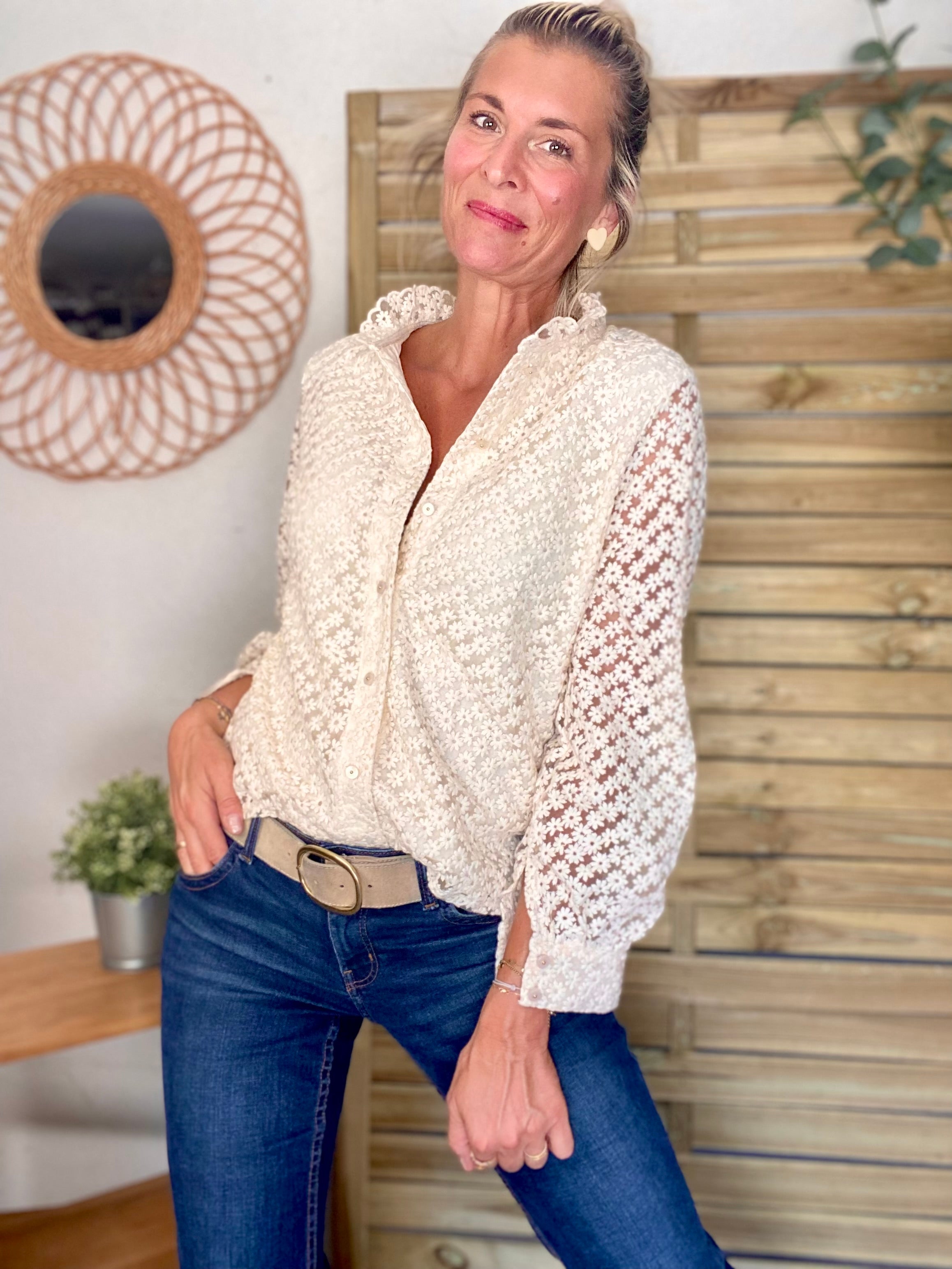 Blouse ajourée crochet ROMANE