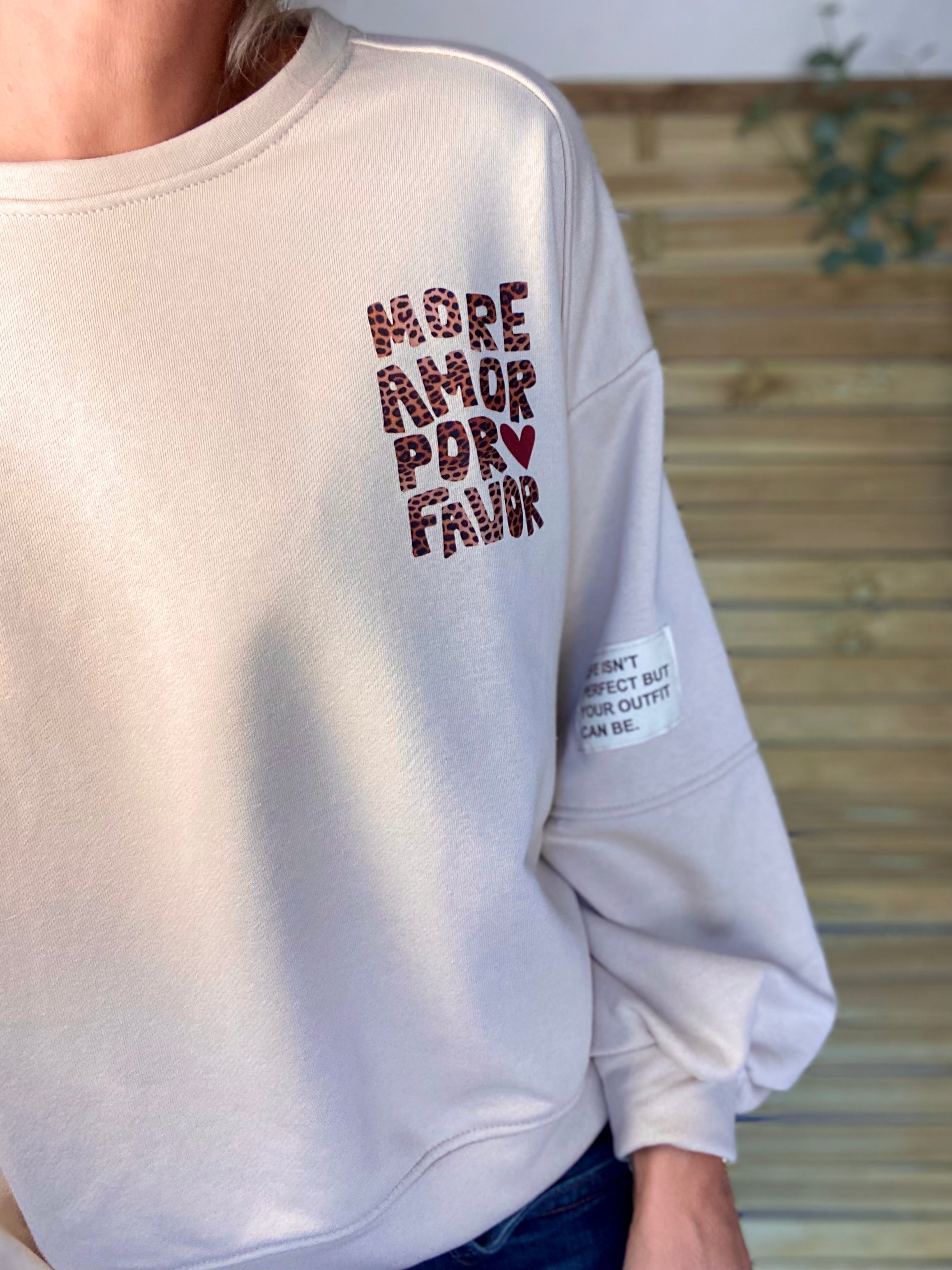Sweat More amor por favor LĂ©o đ OMBLINE - Beige