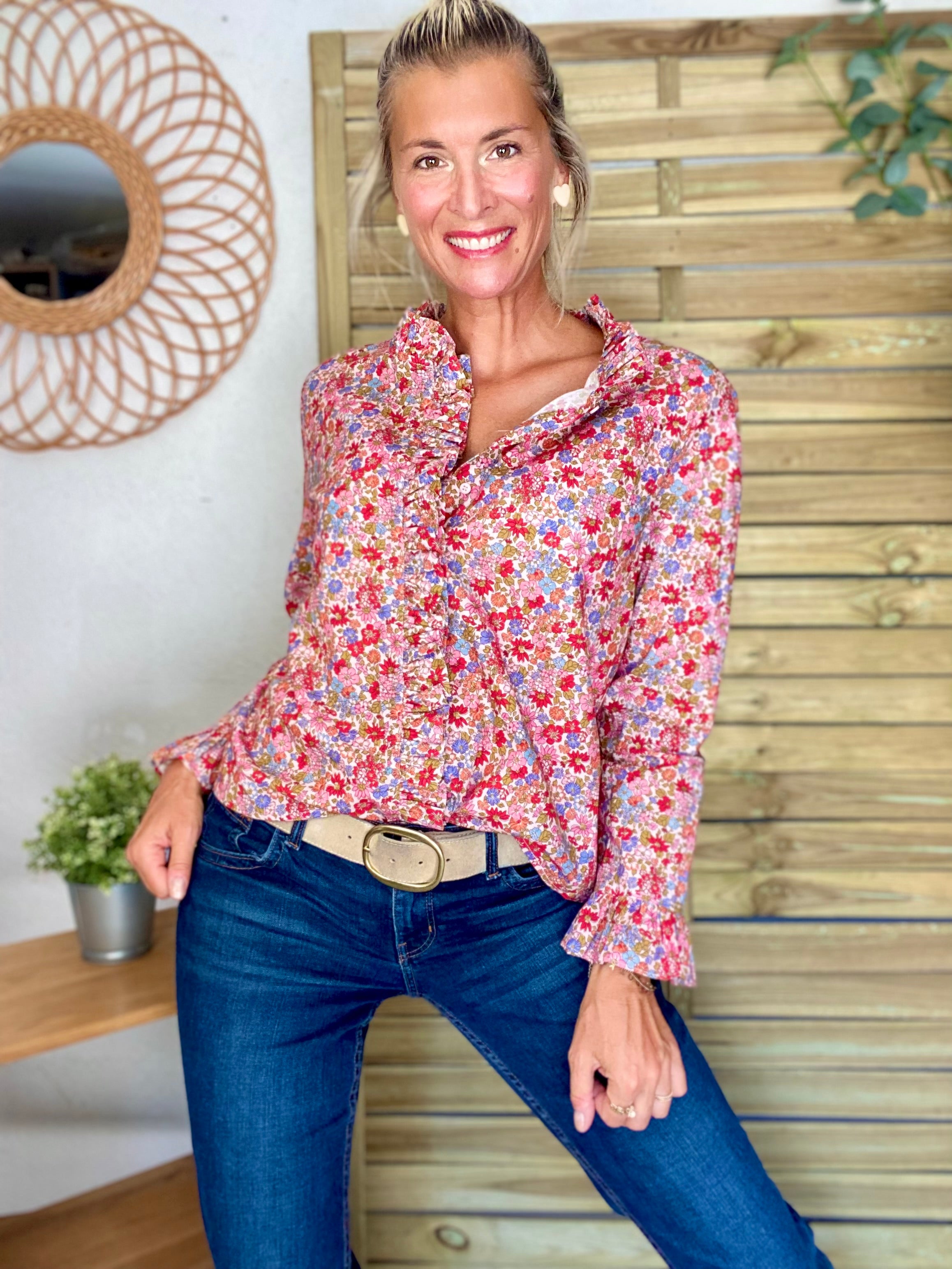 Chemise imprimé Liberty, col volanté YSÉE
