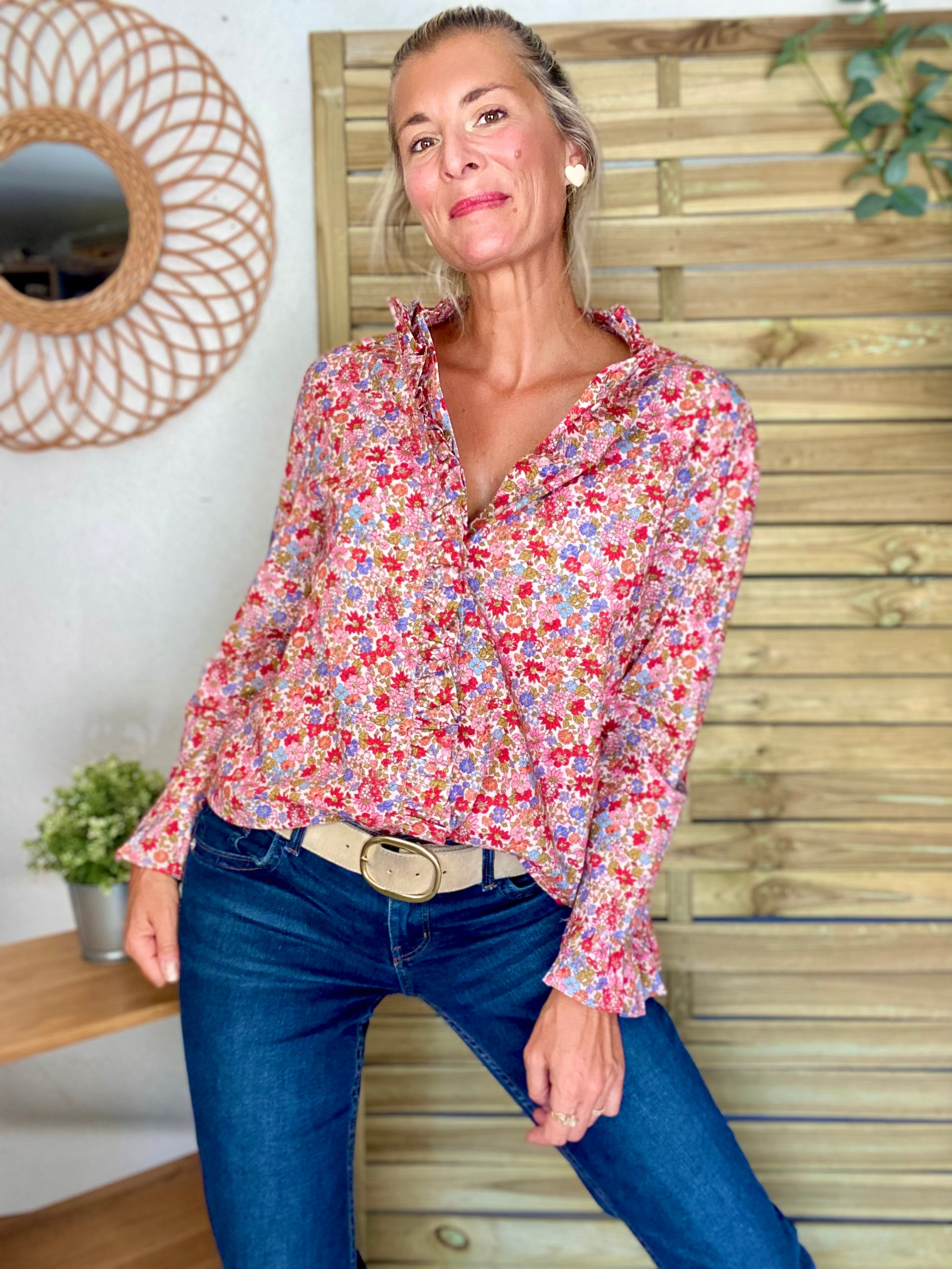 Chemise imprimé Liberty, col volanté YSÉE
