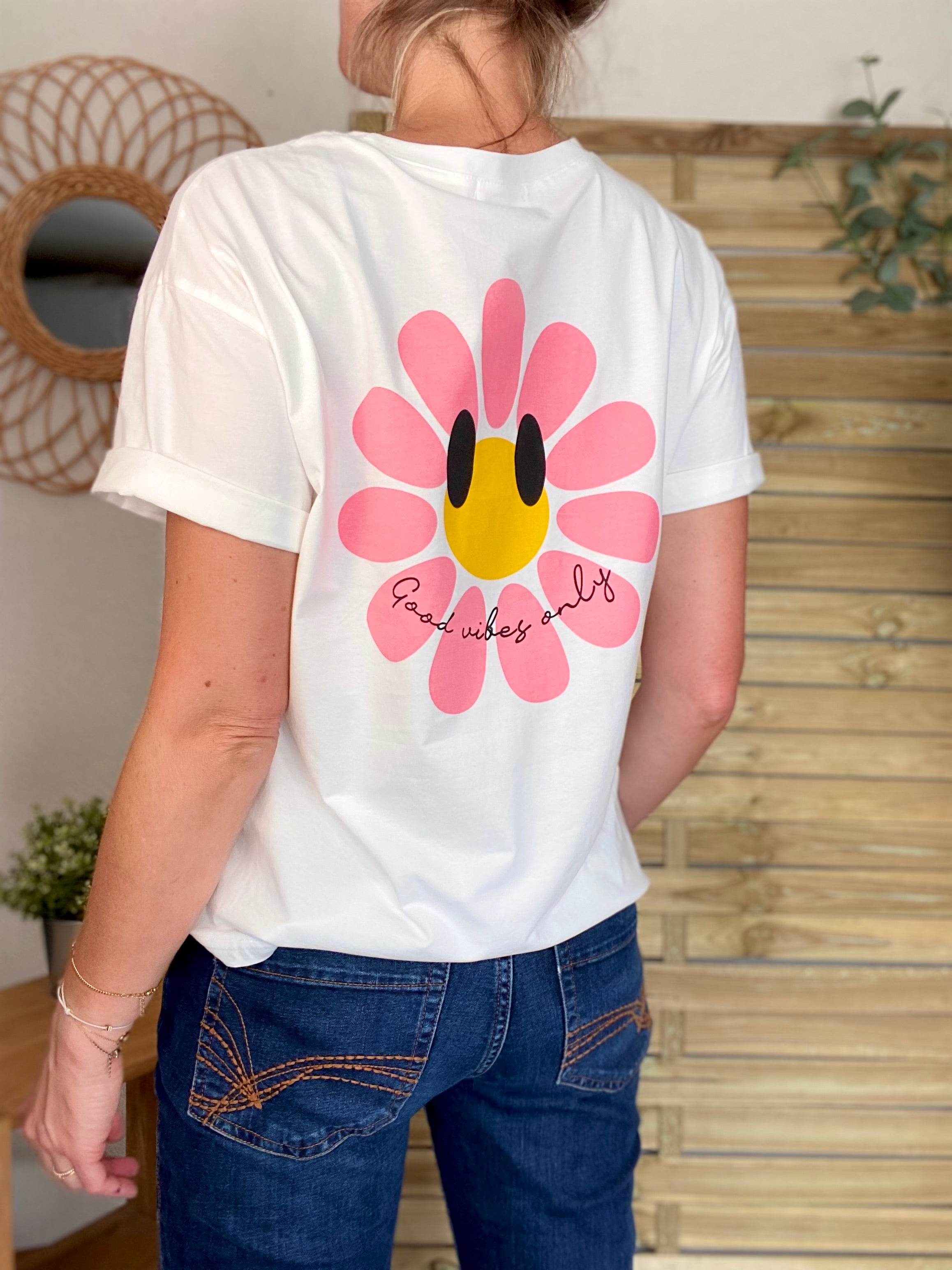Tee shirt Good Vibes MARGUERITE 🌼 Blanc