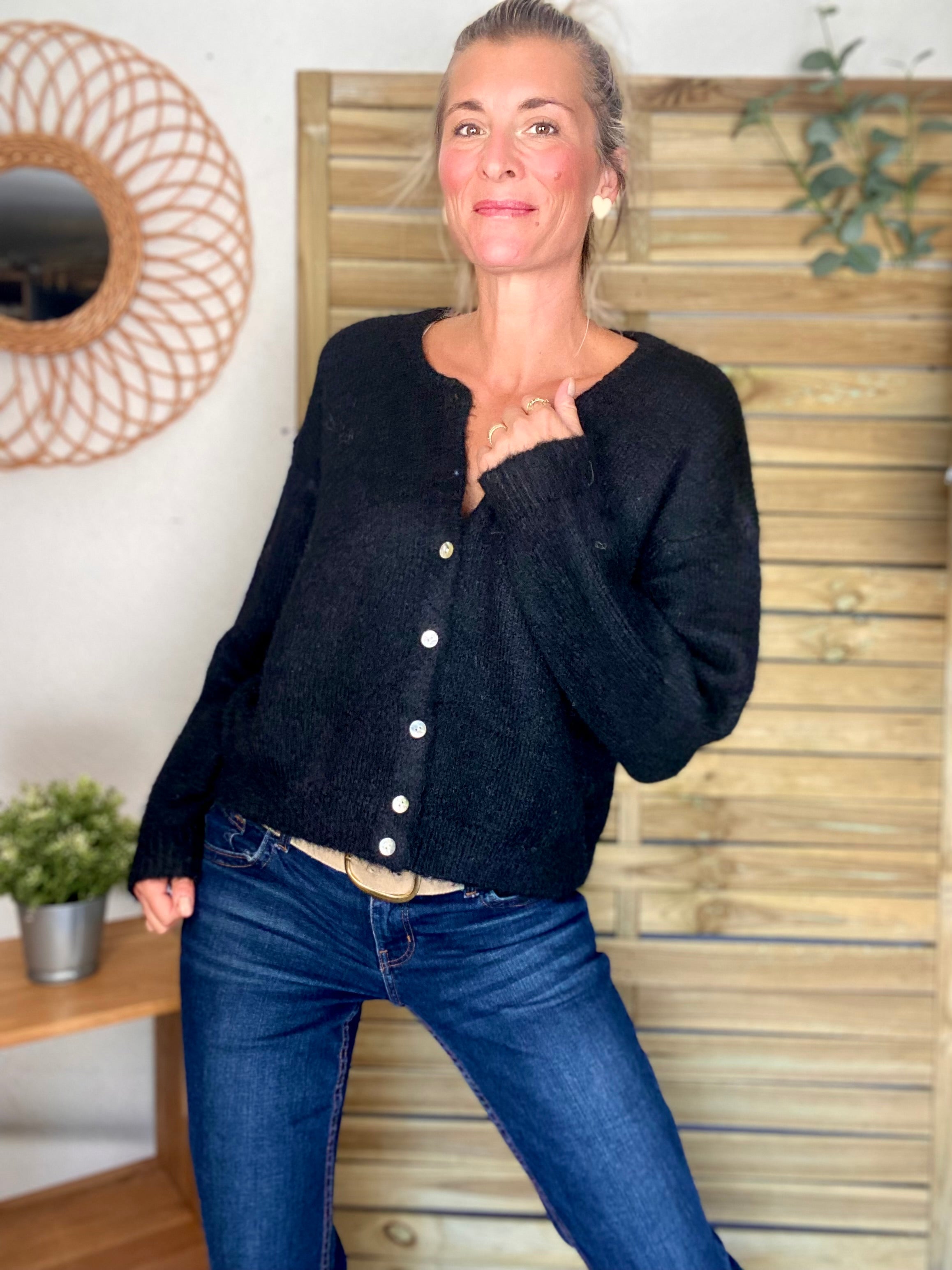 Gilet en maille SYDNEY - Noir