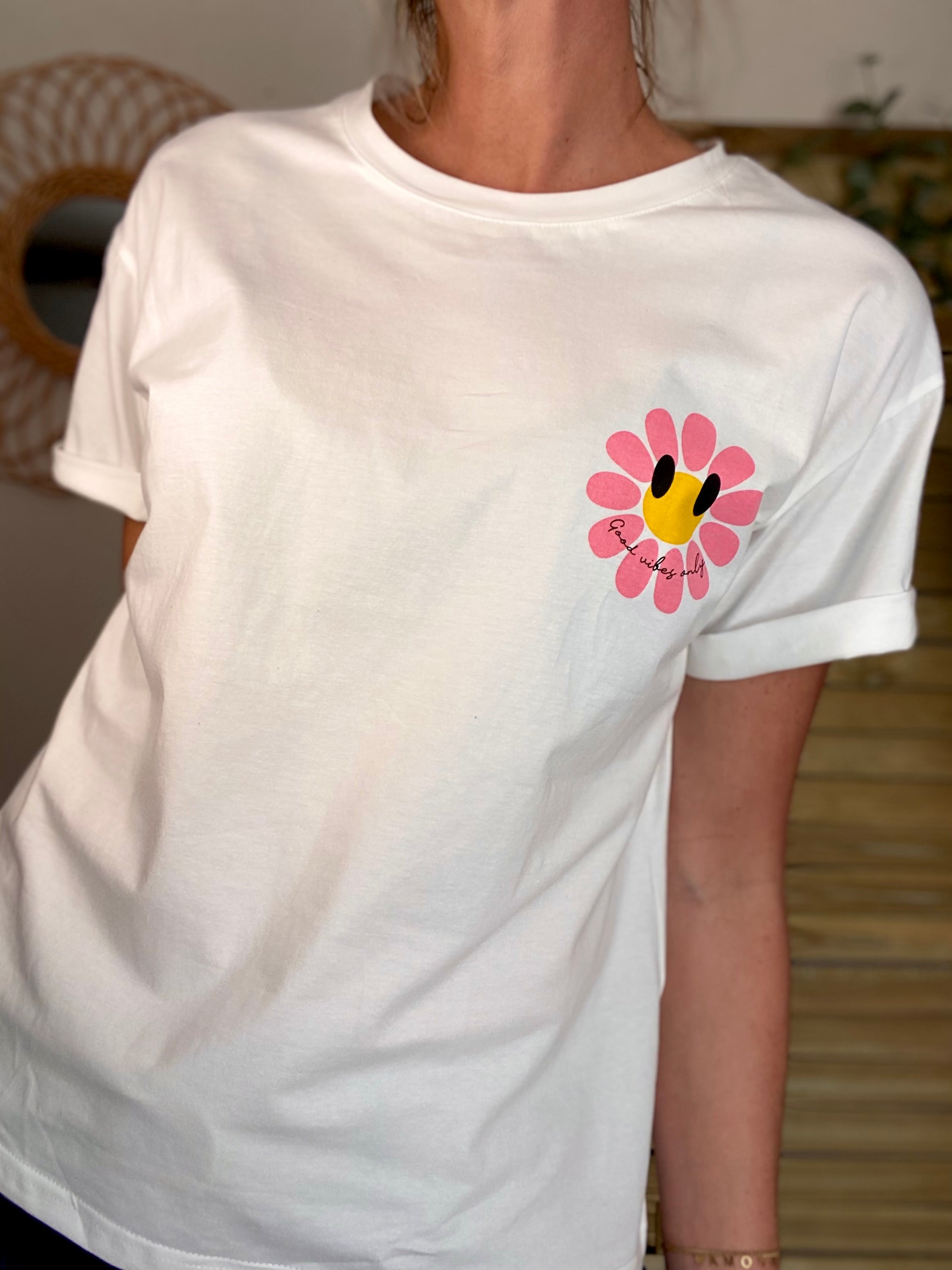 Tee shirt Good Vibes MARGUERITE 🌼 Blanc
