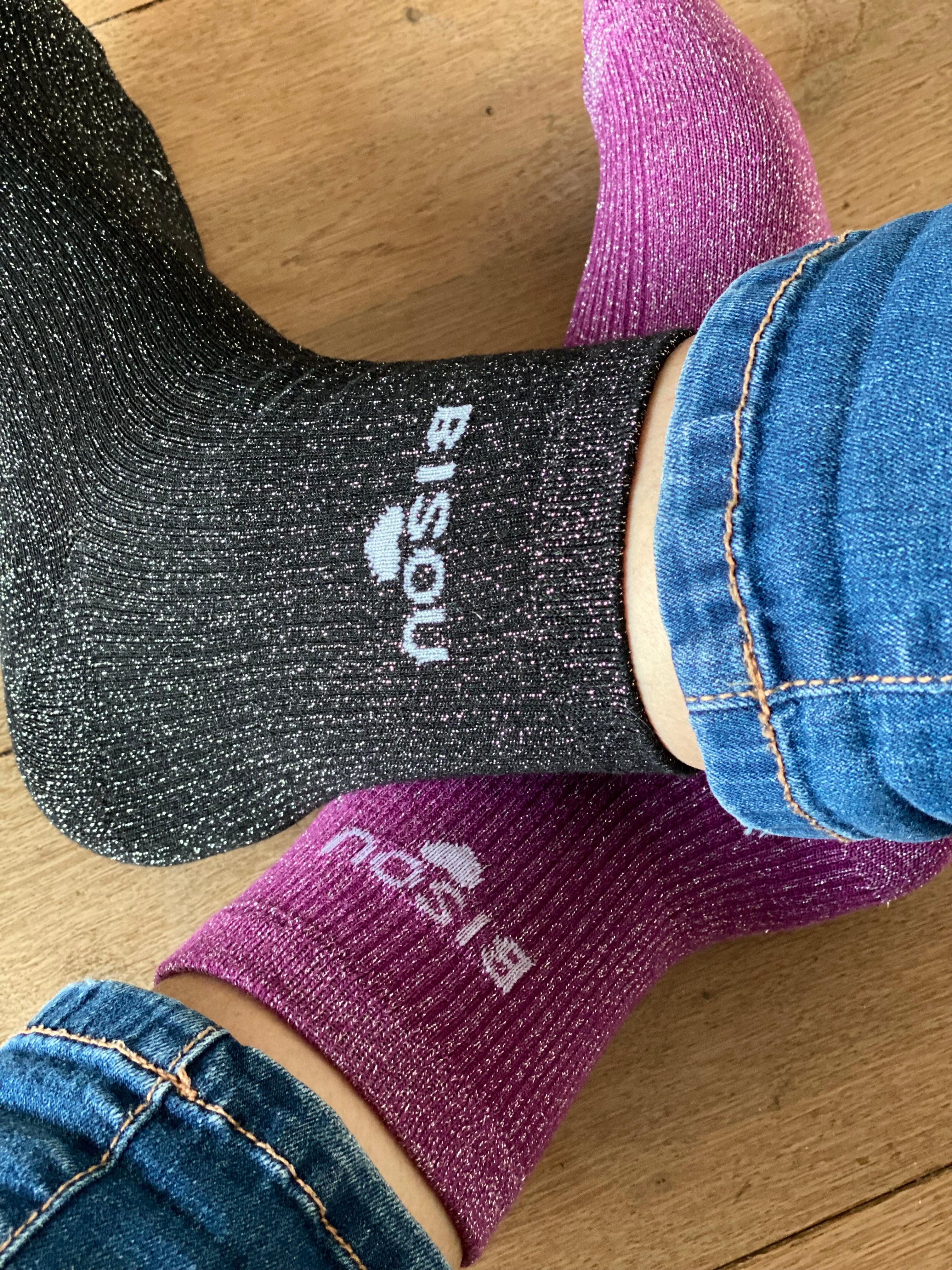Chaussettes scintillantes glitter ZORA - Bisou