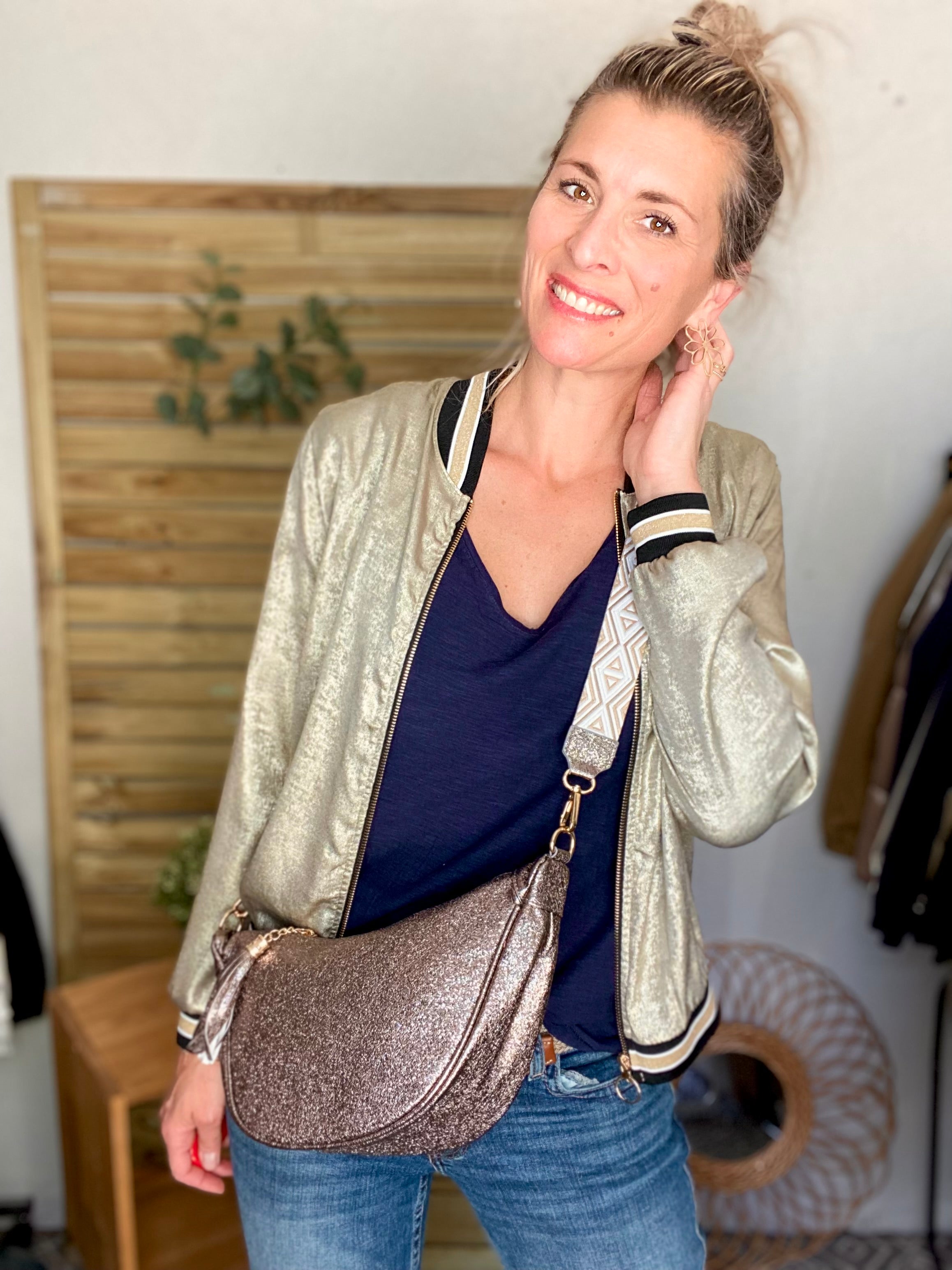 Veste bombers léger EMILY - Doré foncé - taille unique
