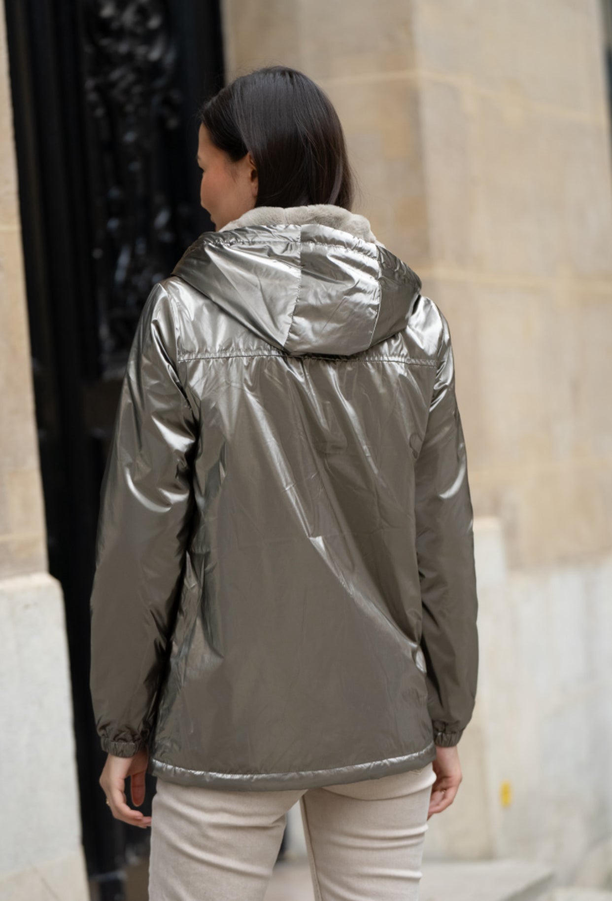 Parka Imperméable THELMA MI-LONG fourré - Bronze - LAURA JO - FIN DE SÉRIE