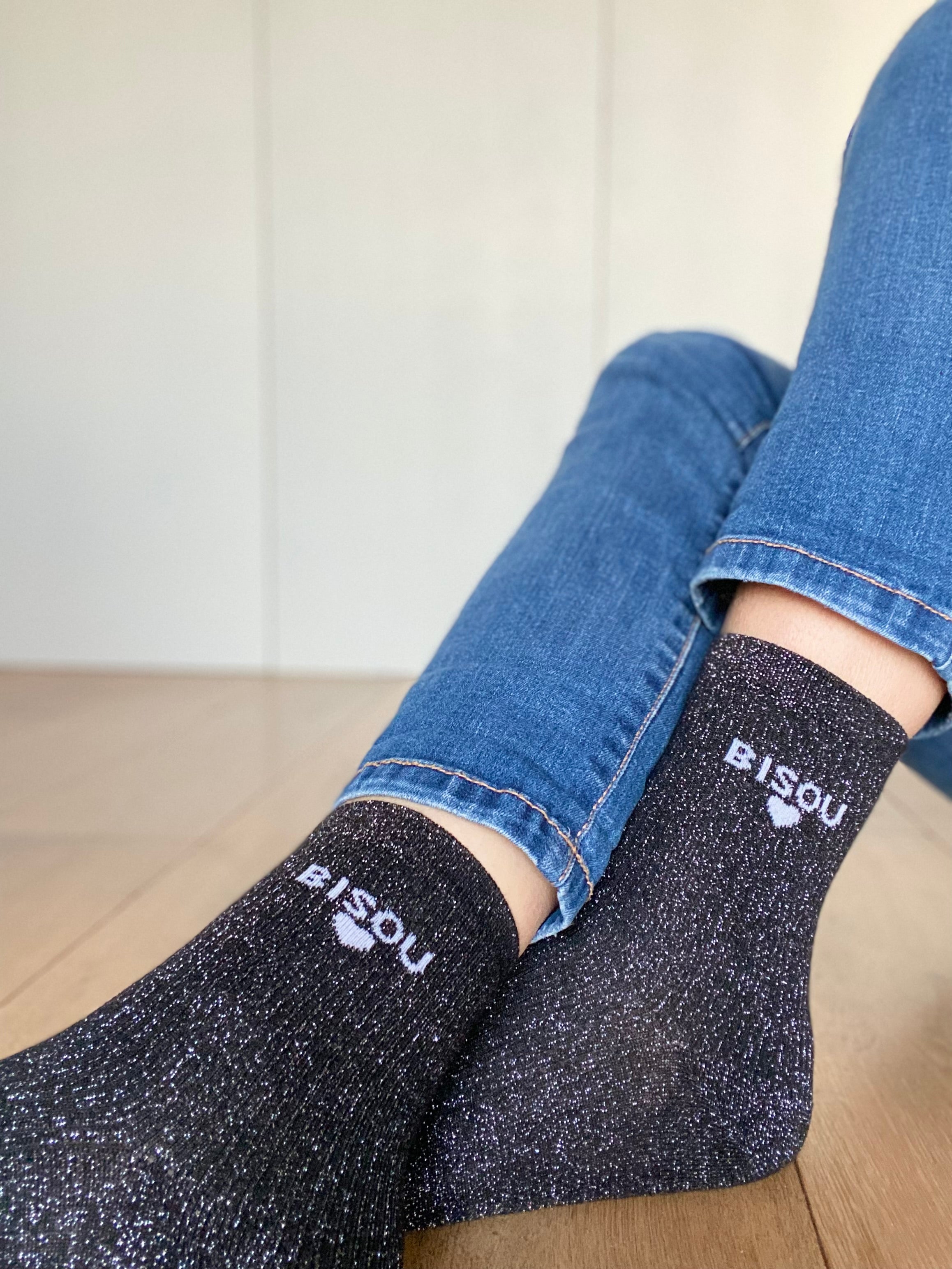 Chaussettes scintillantes glitter ZORA - Bisou