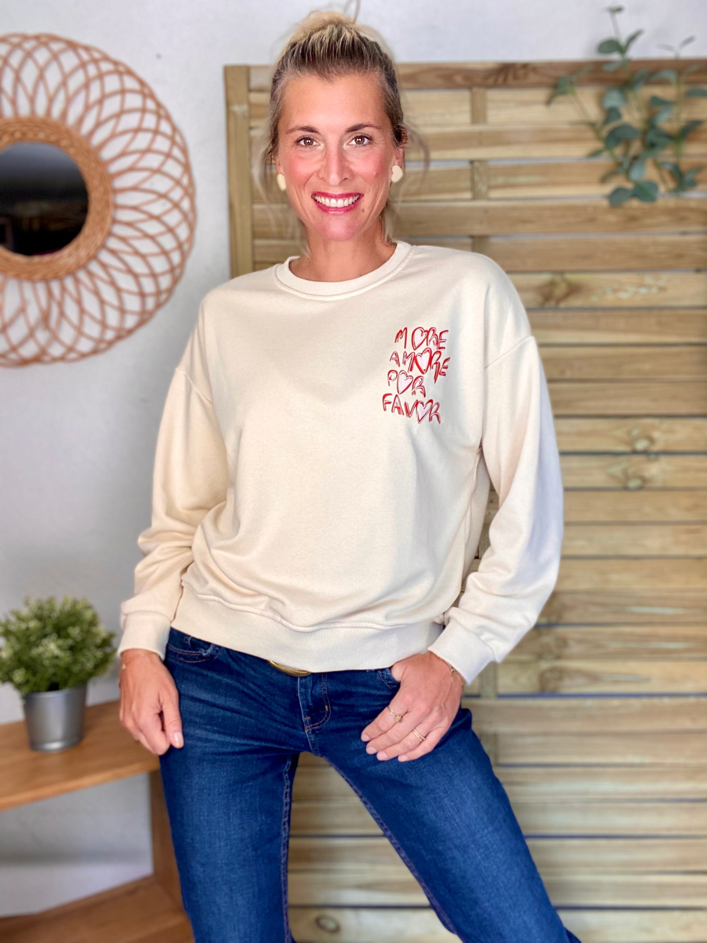 Sweat More amour por favor ❤️ COLINE - Crème