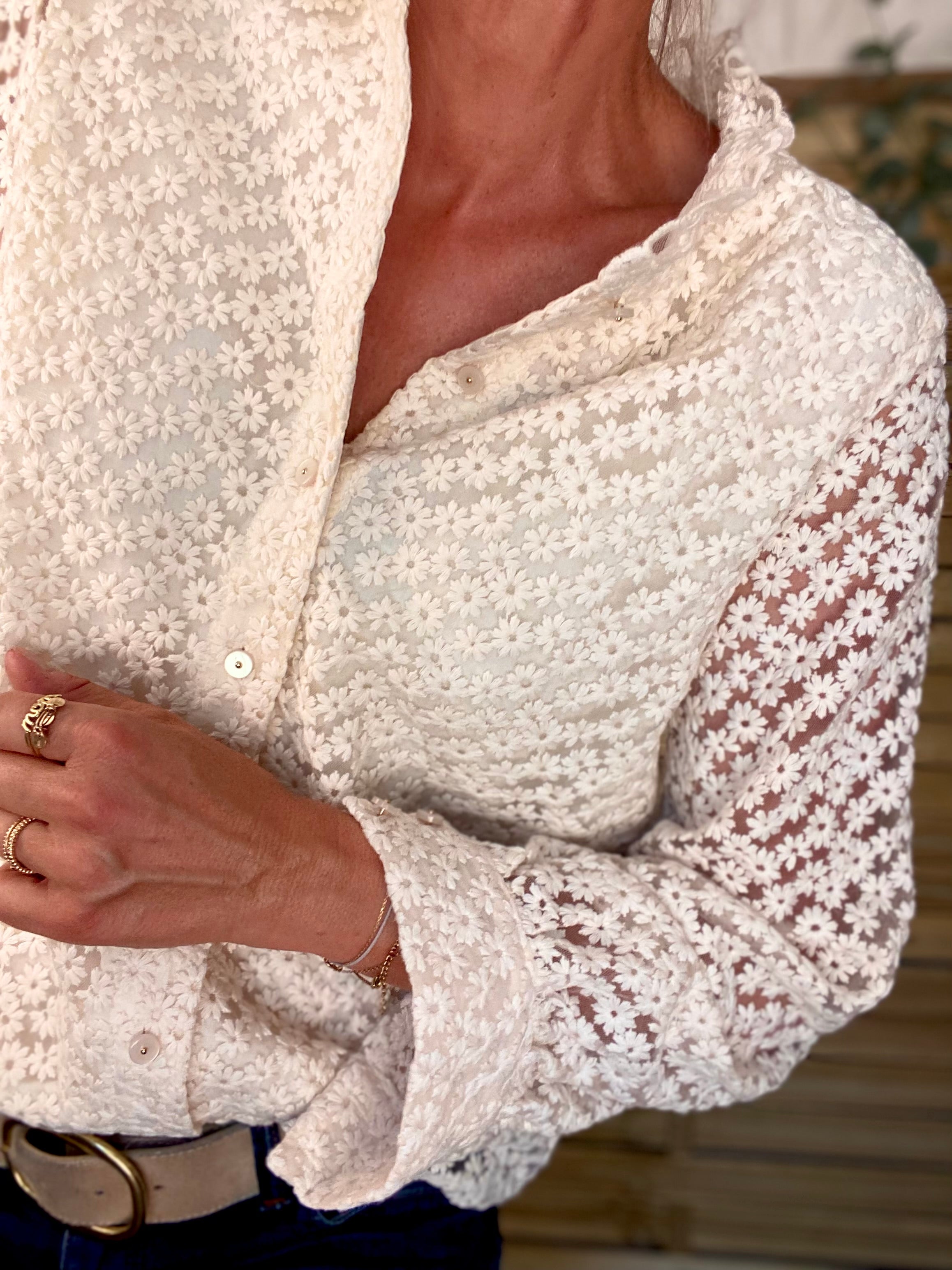 Blouse ajourée crochet ROMANE