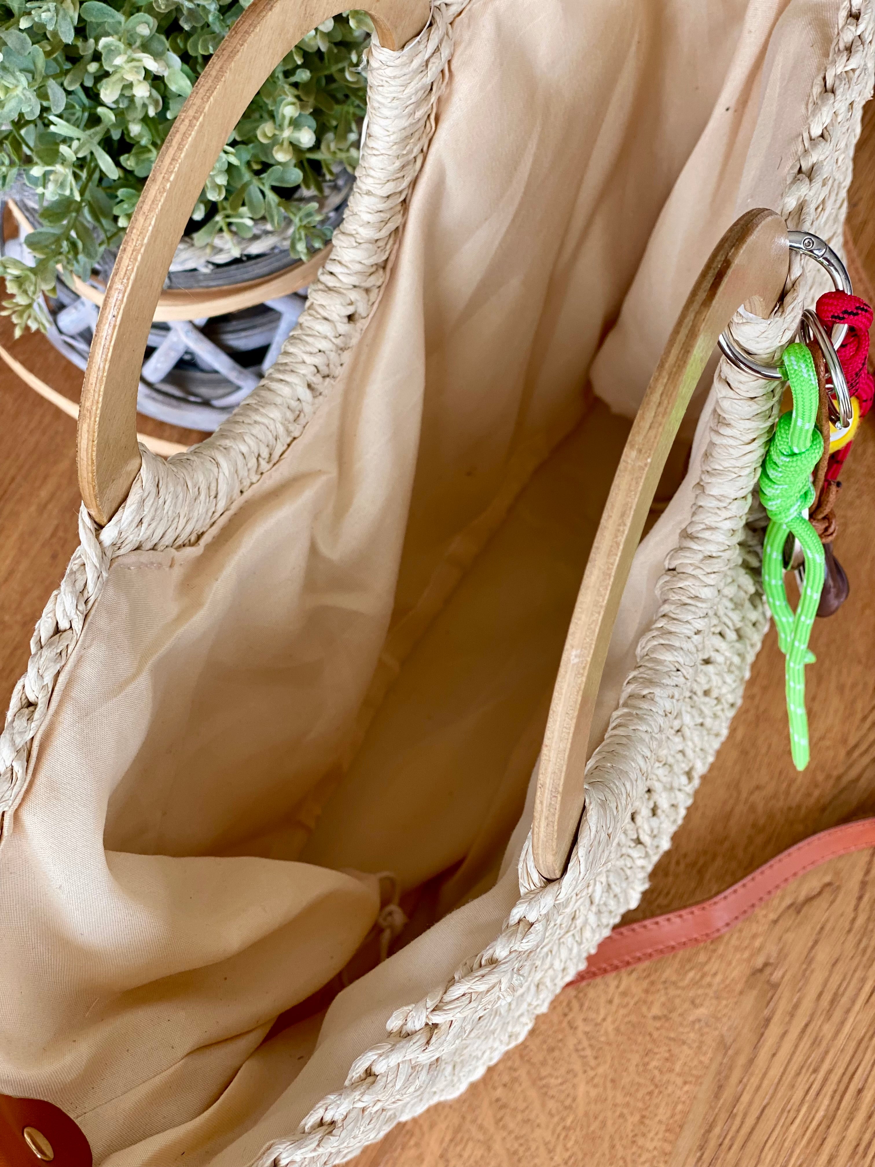 Sac à main et bandoulière en Paille PAULA - Beige clair