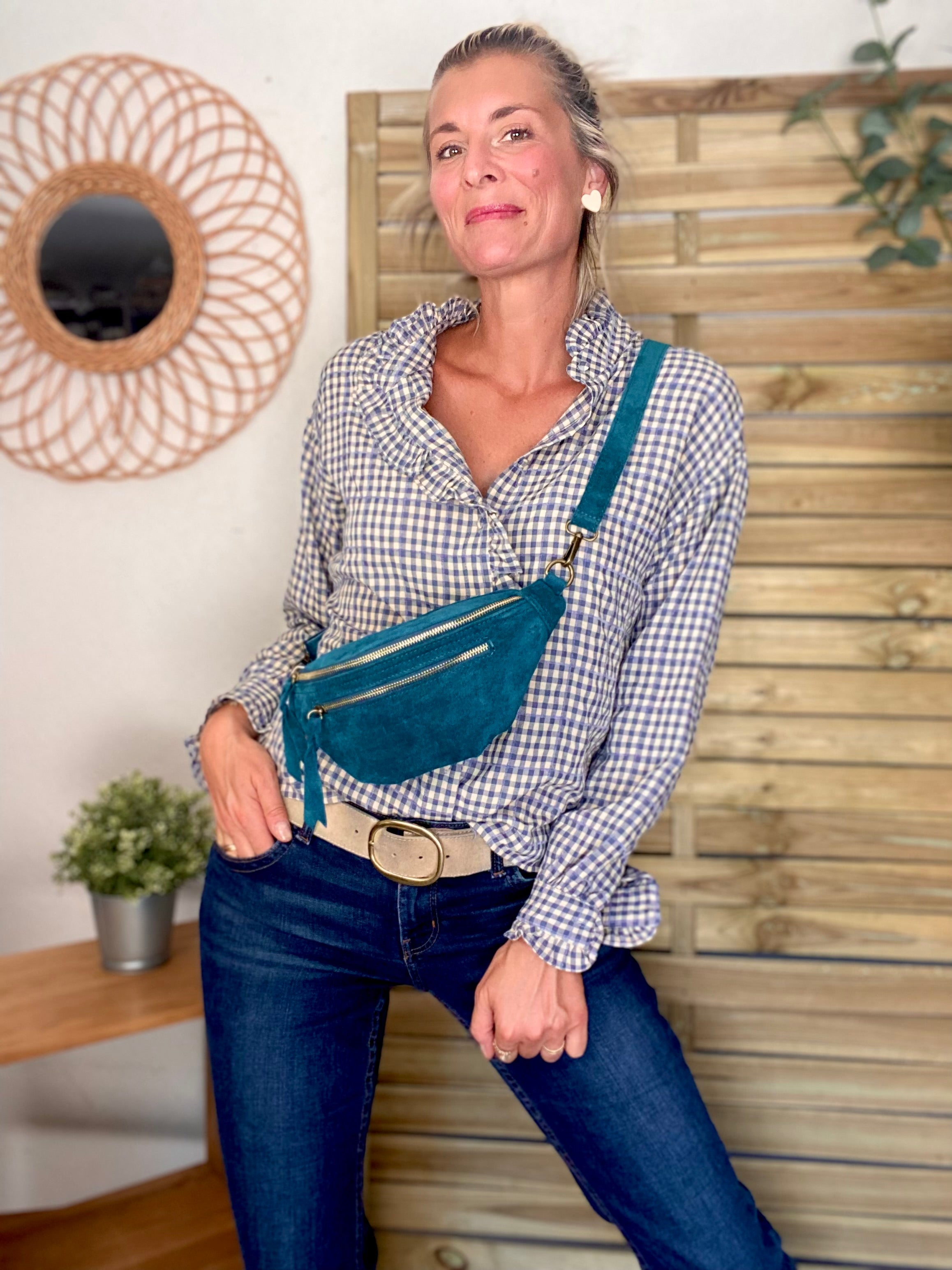 Blouse Vichy Bleu Jean SOLVEIG