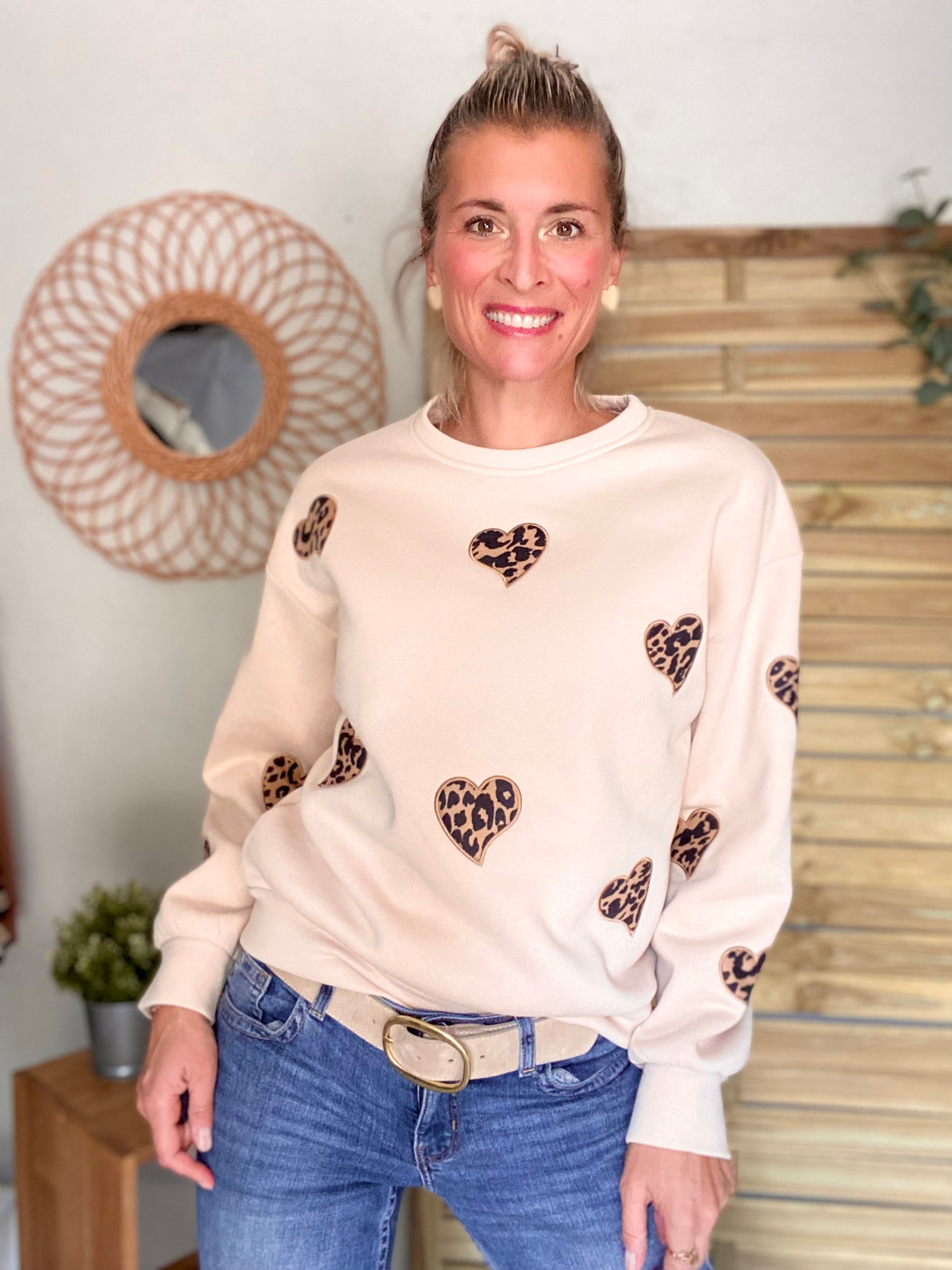 Sweat oversize Coeurs Léo VALENTIN