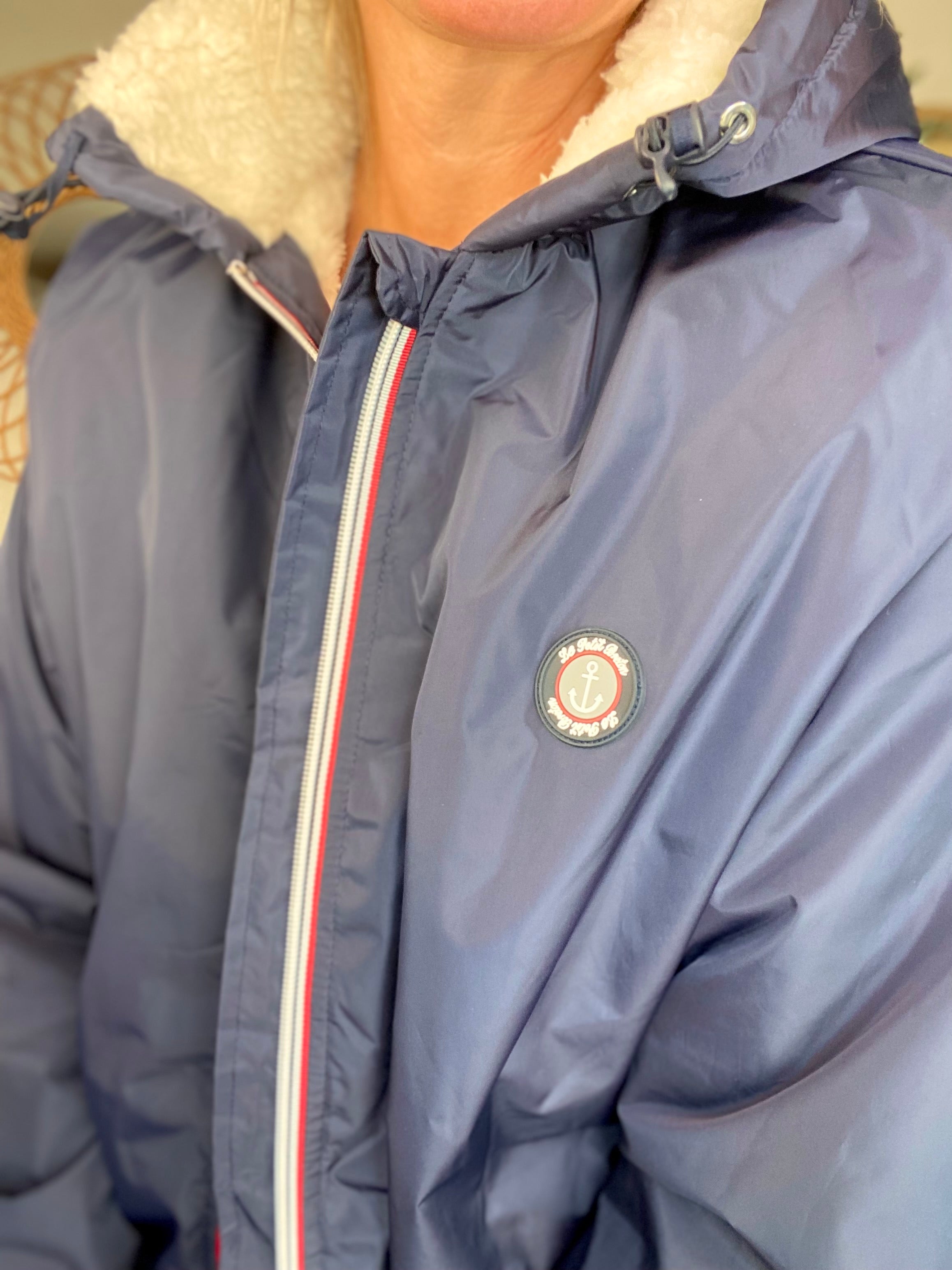Parka Imperméable moumoute sherpa mixte JEAN.NE - LE PETIT BRETON - Bleu Marine