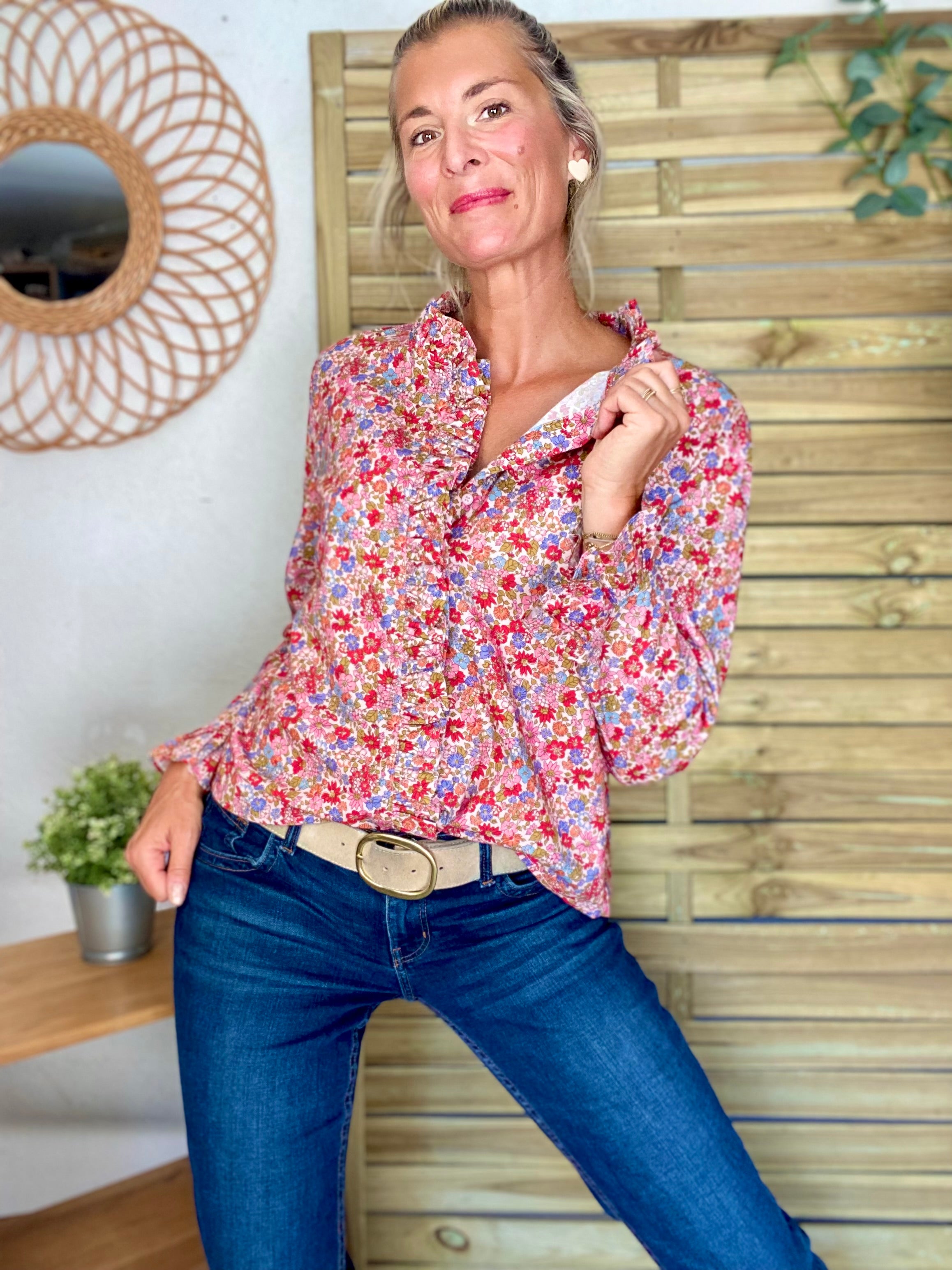 Chemise imprimé Liberty, col volanté YSÉE