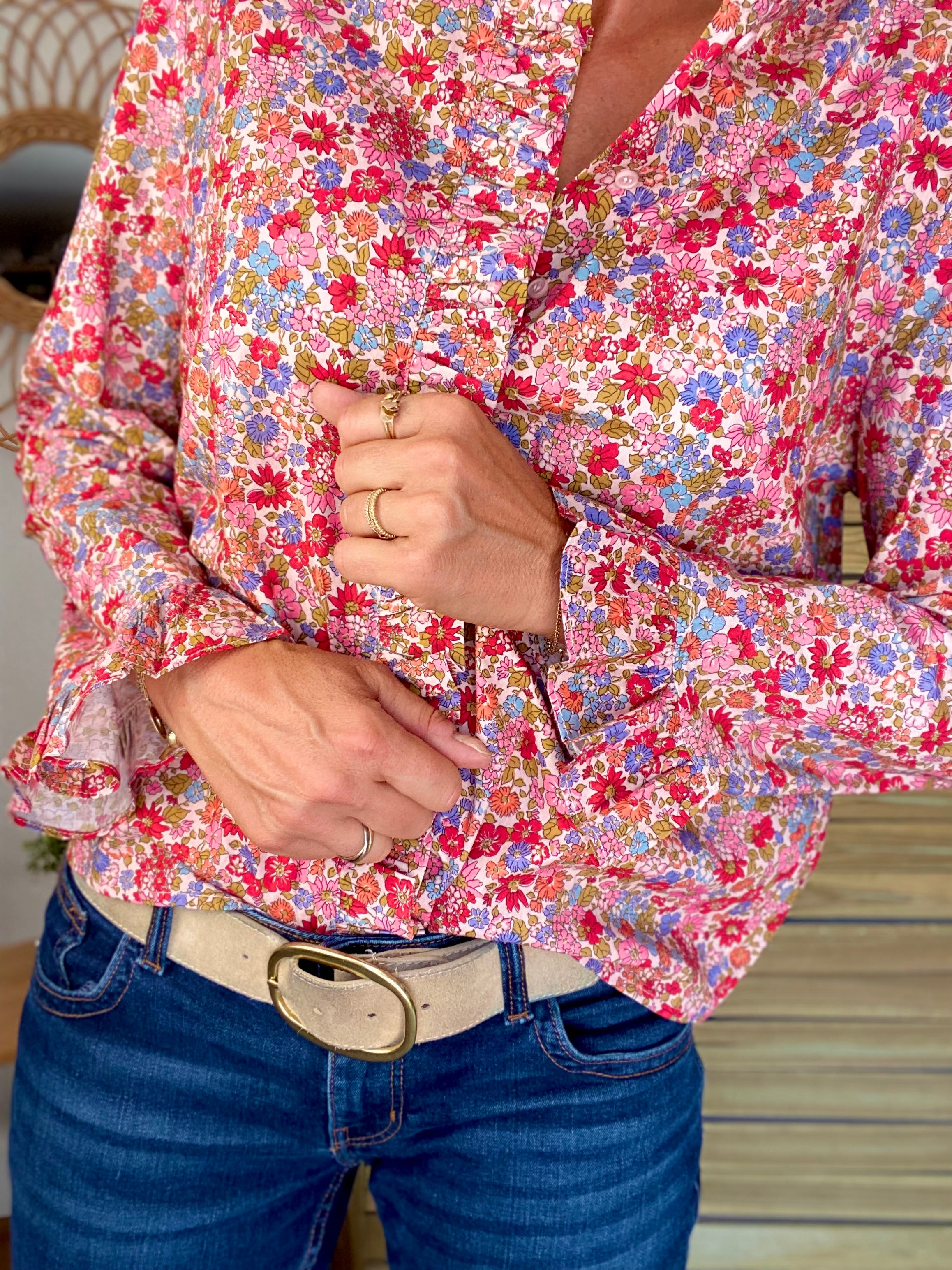 Chemise imprimé Liberty, col volanté YSÉE