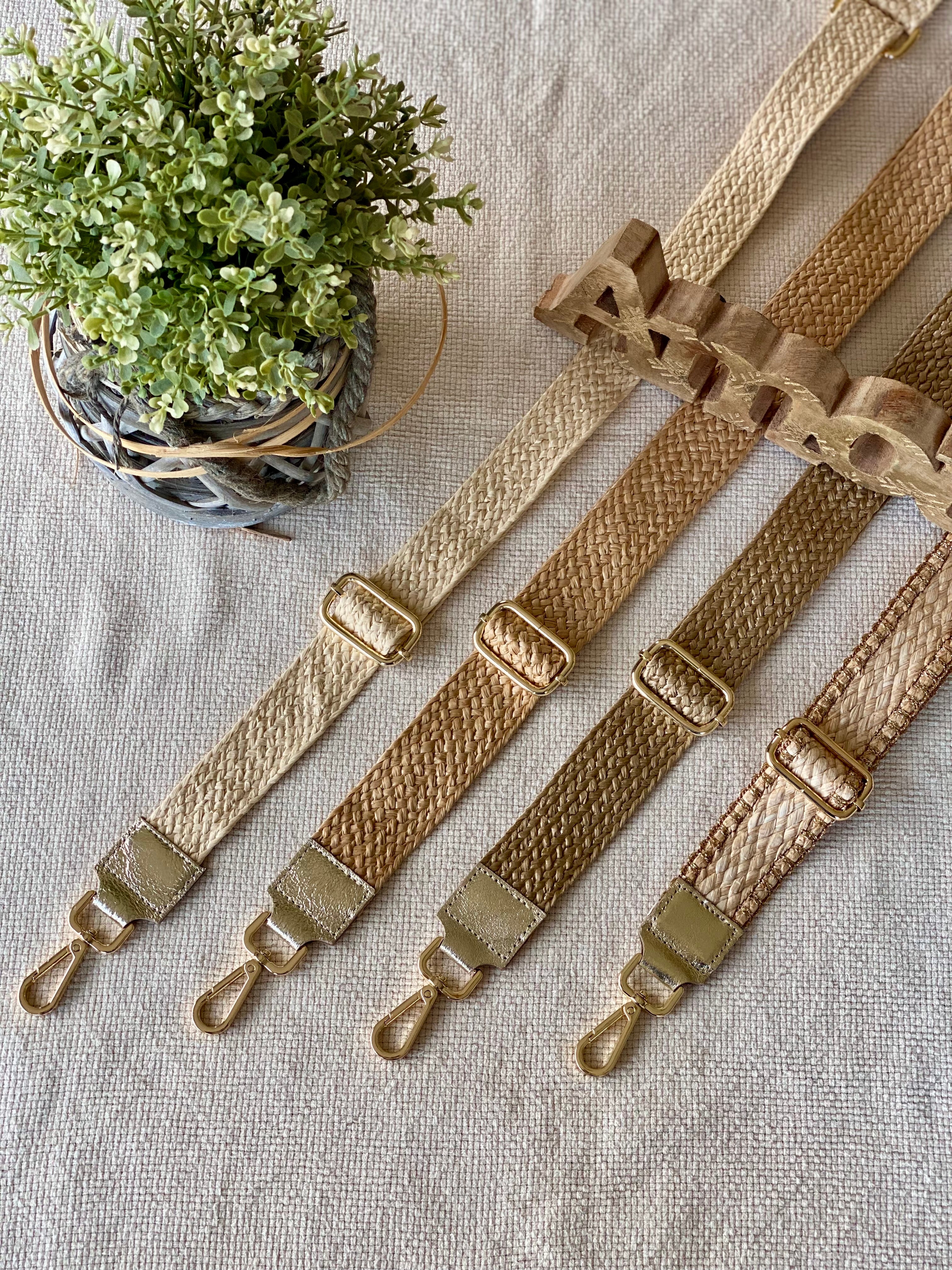Sangle / Bandoulière pour sacs/ bananes - JENNY (effet paille)