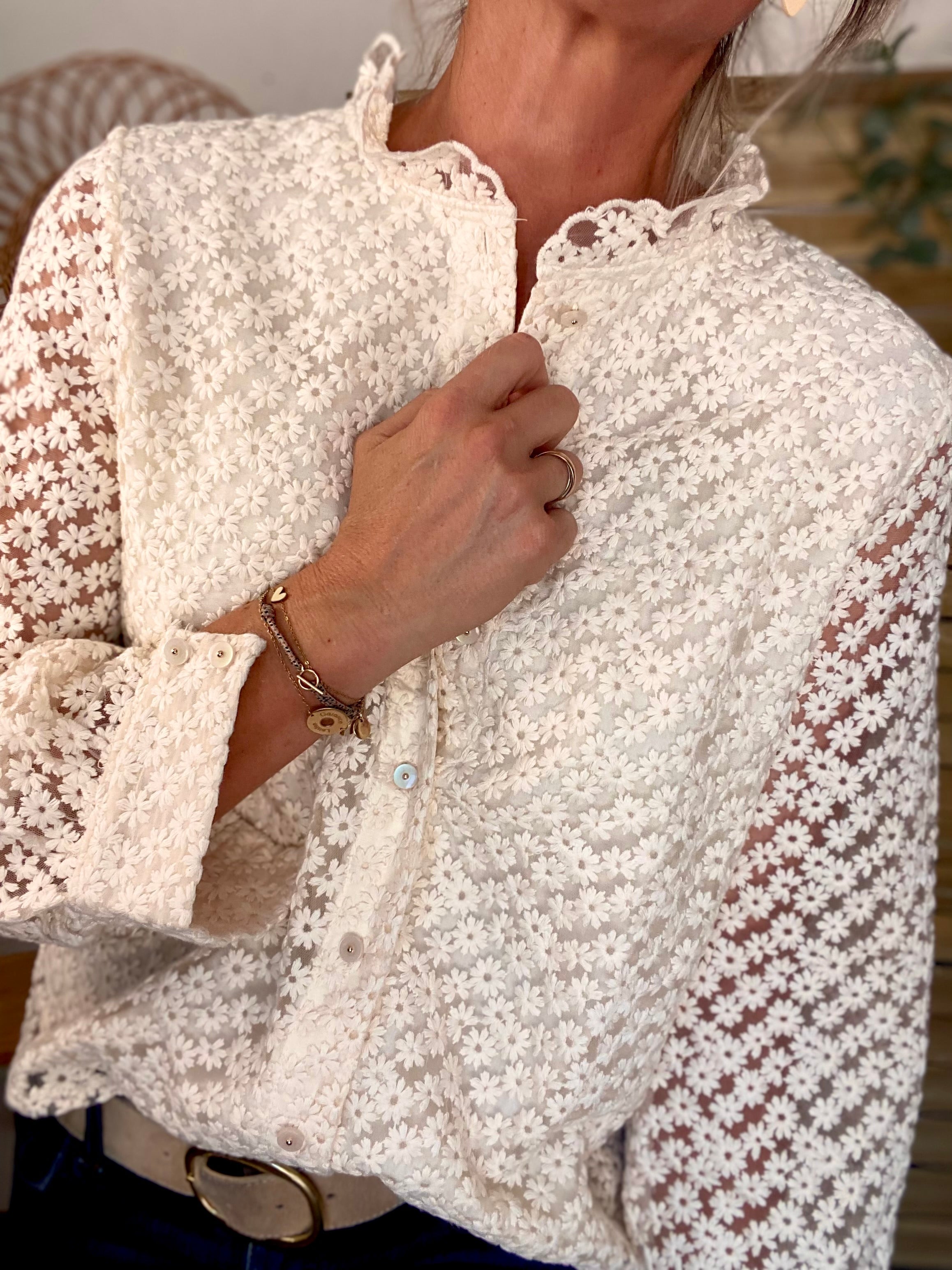 Blouse ajourée crochet ROMANE