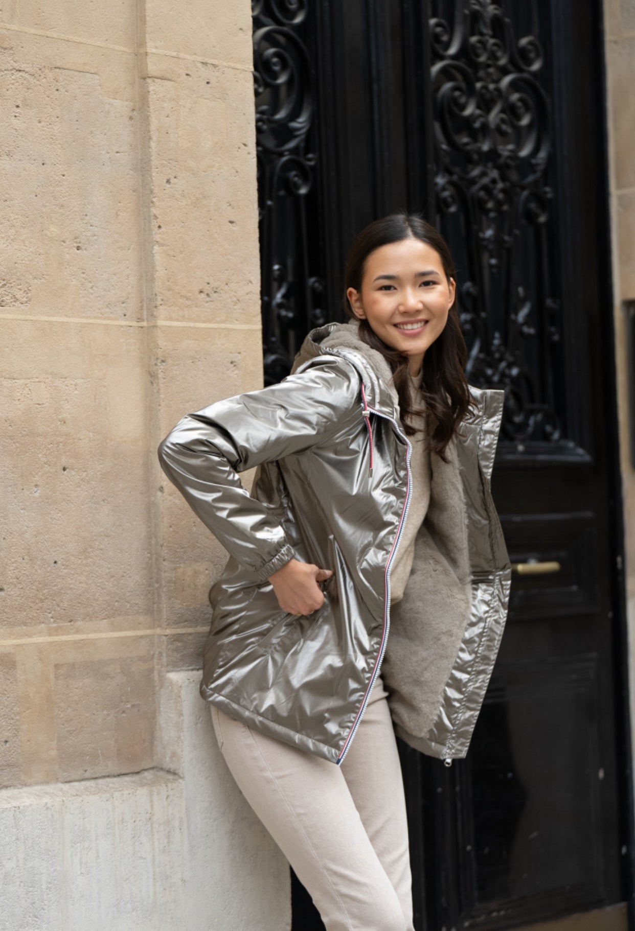 Parka Imperméable THELMA MI-LONG fourré - Bronze - LAURA JO - FIN DE SÉRIE