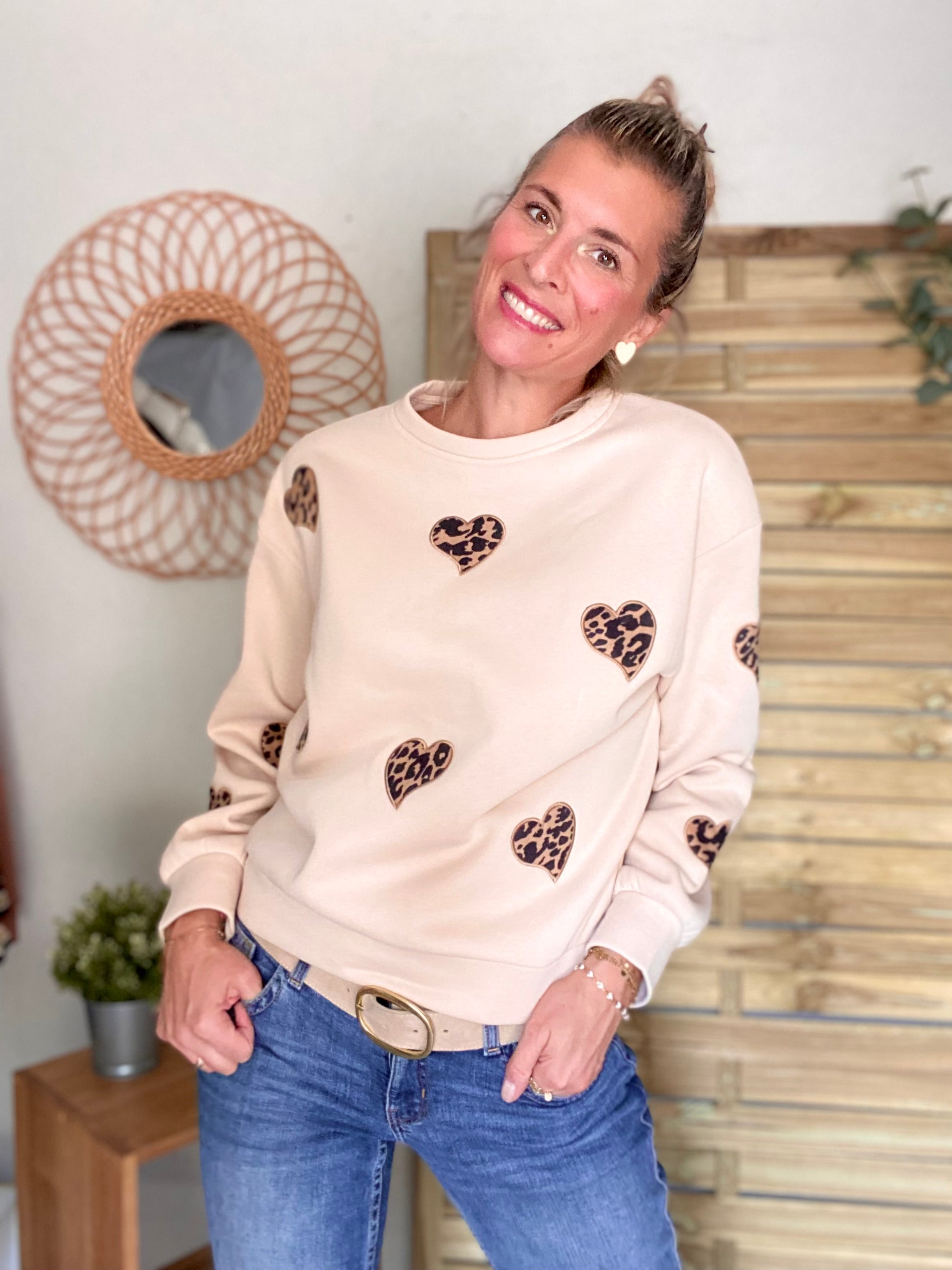 Sweat oversize Coeurs Léo VALENTIN