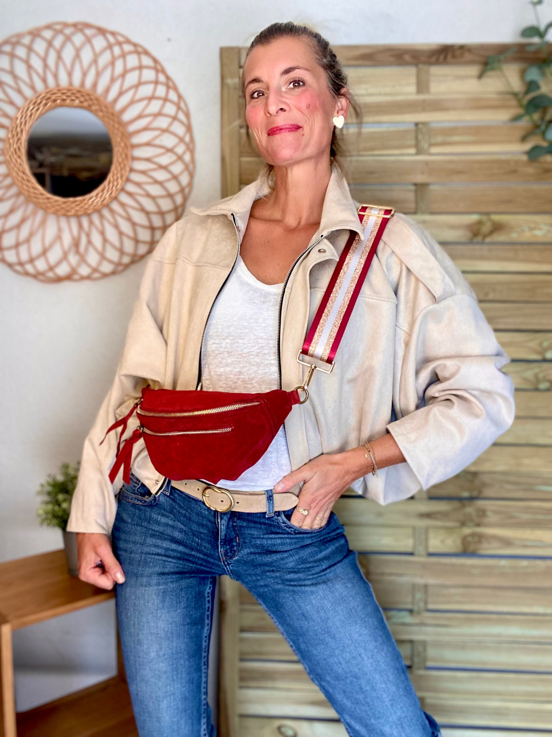 Veste oversize en suédine ISAAC - Beige clair