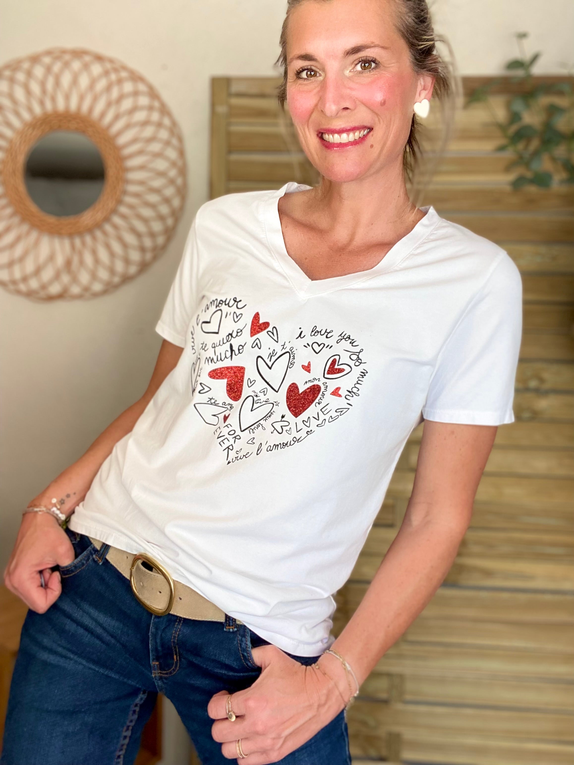 Tee shirt paillettes Te quiero ❤️ PIPPA