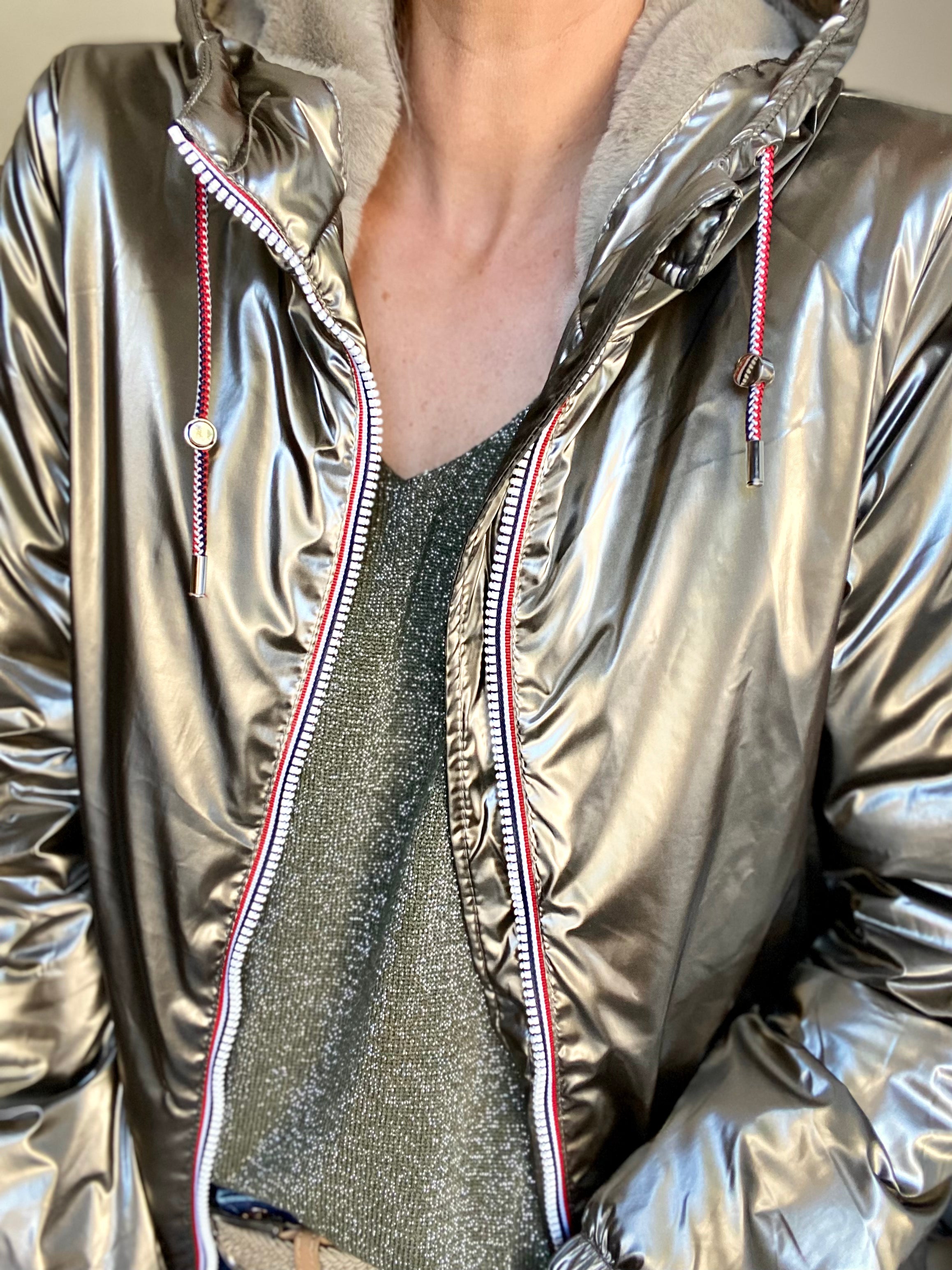 Parka Imperméable THELMA MI-LONG fourré - Bronze - LAURA JO - FIN DE SÉRIE