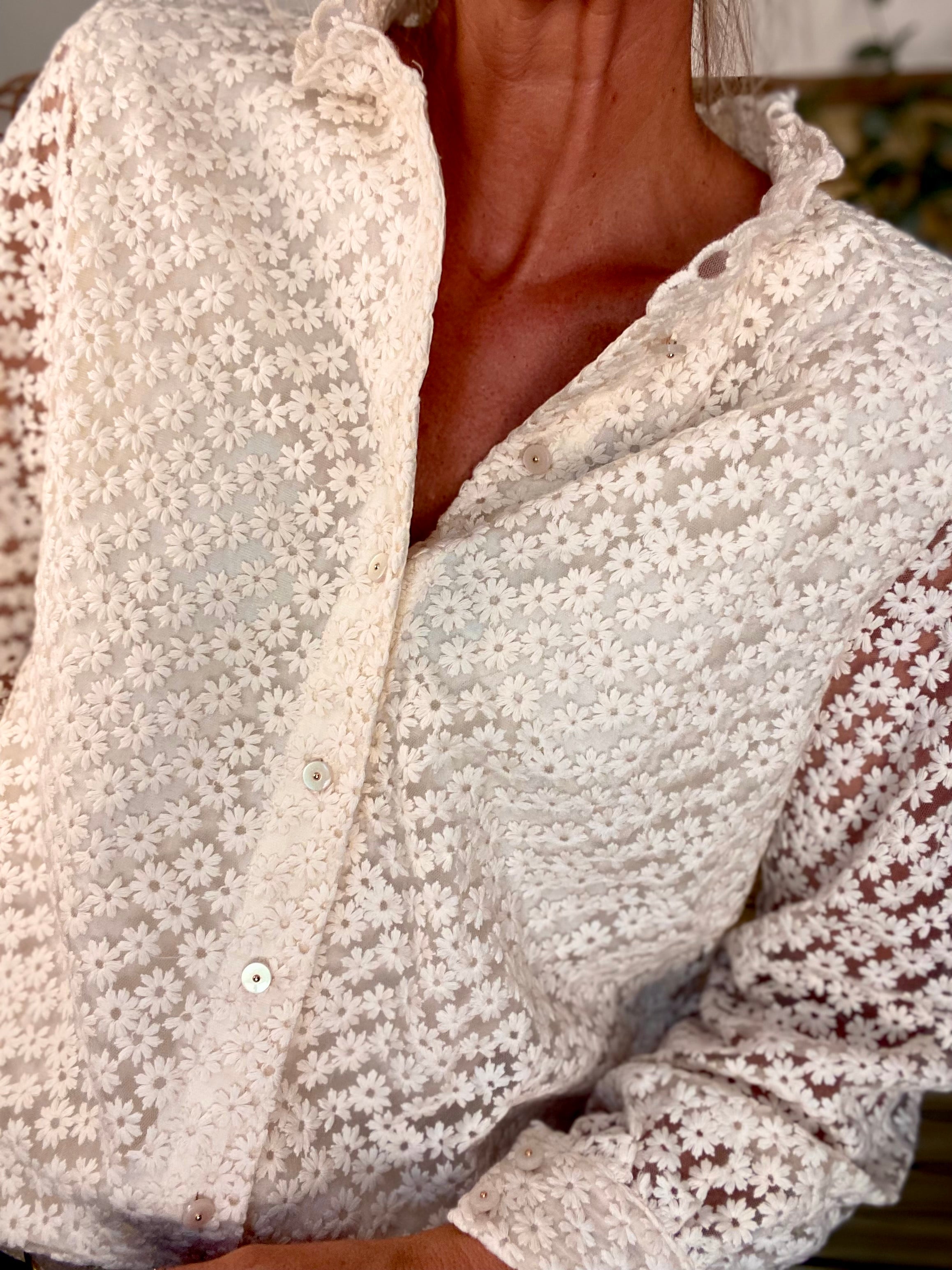 Blouse ajourée crochet ROMANE