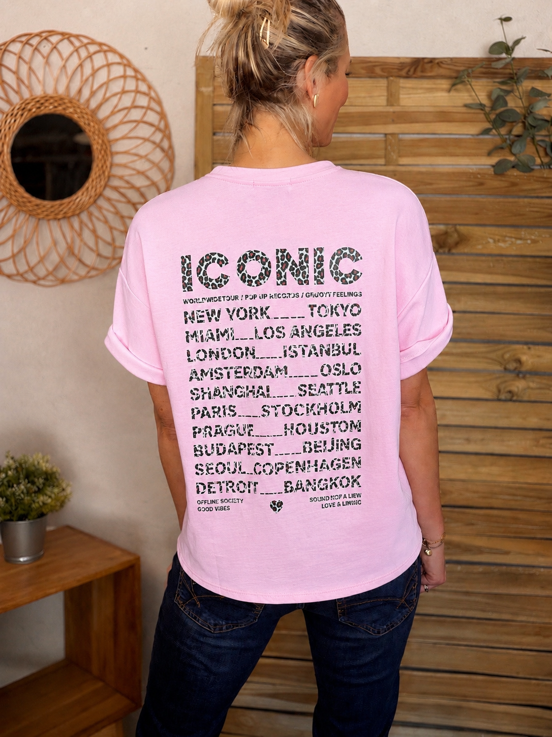 Tee shirt ICONIC Léo LÉONA Rose