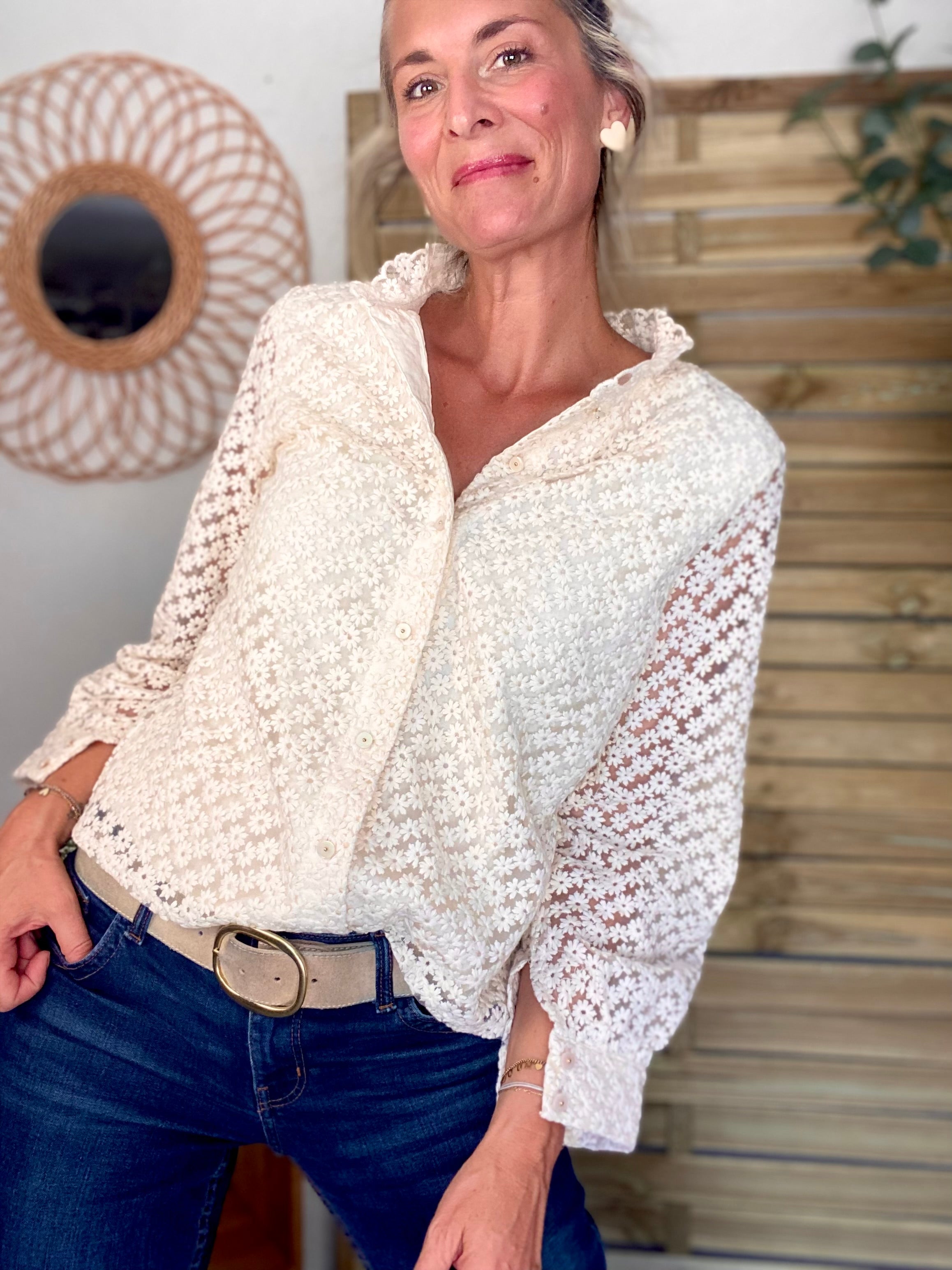 Blouse ajourée crochet ROMANE