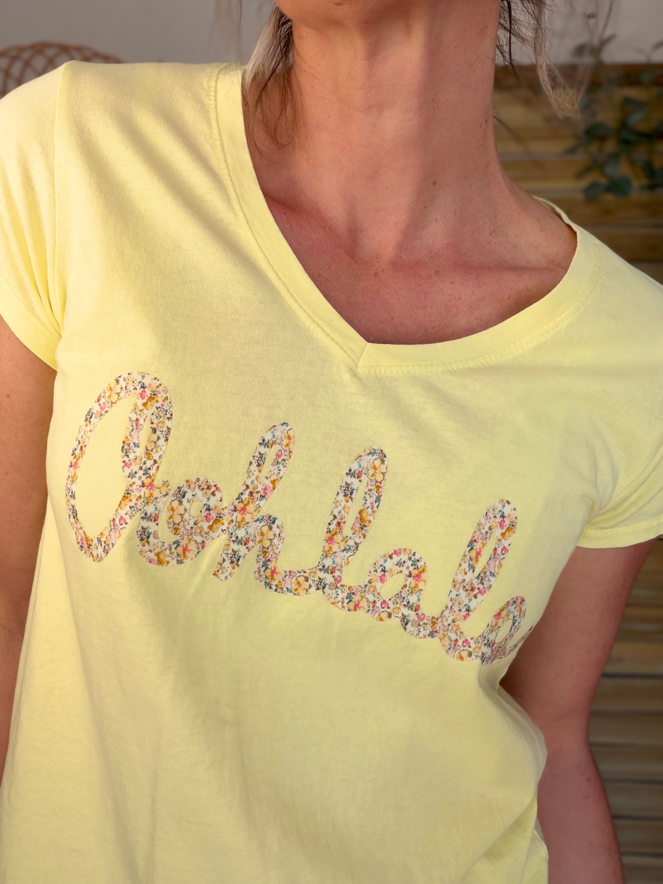 Tee shirt Ohlala Liberty VERA Jaune