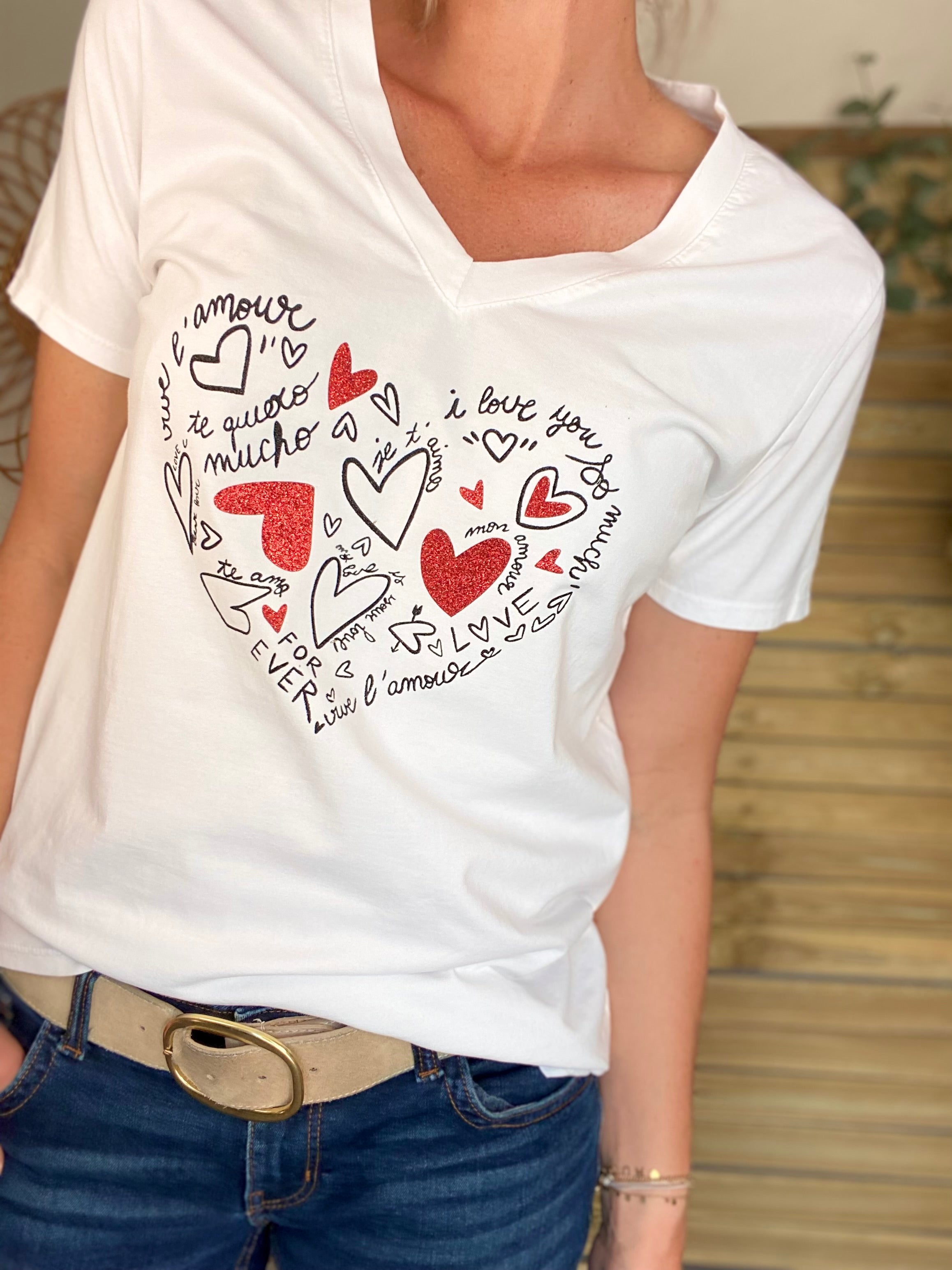 Tee shirt paillettes Te quiero ❤️ PIPPA