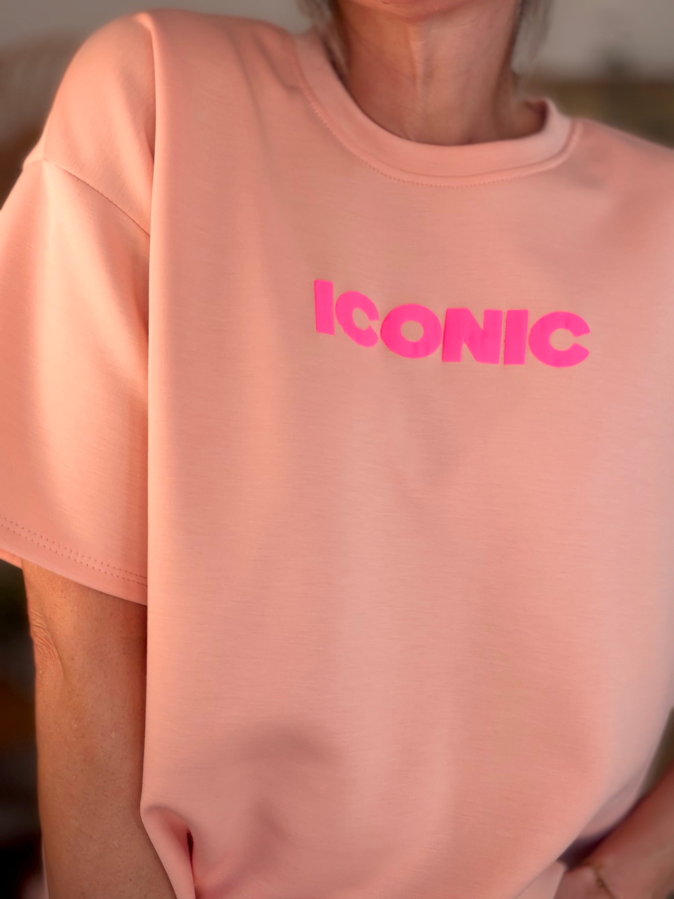 Tee shirt ICONIC matière sweat - THÉA Saumon