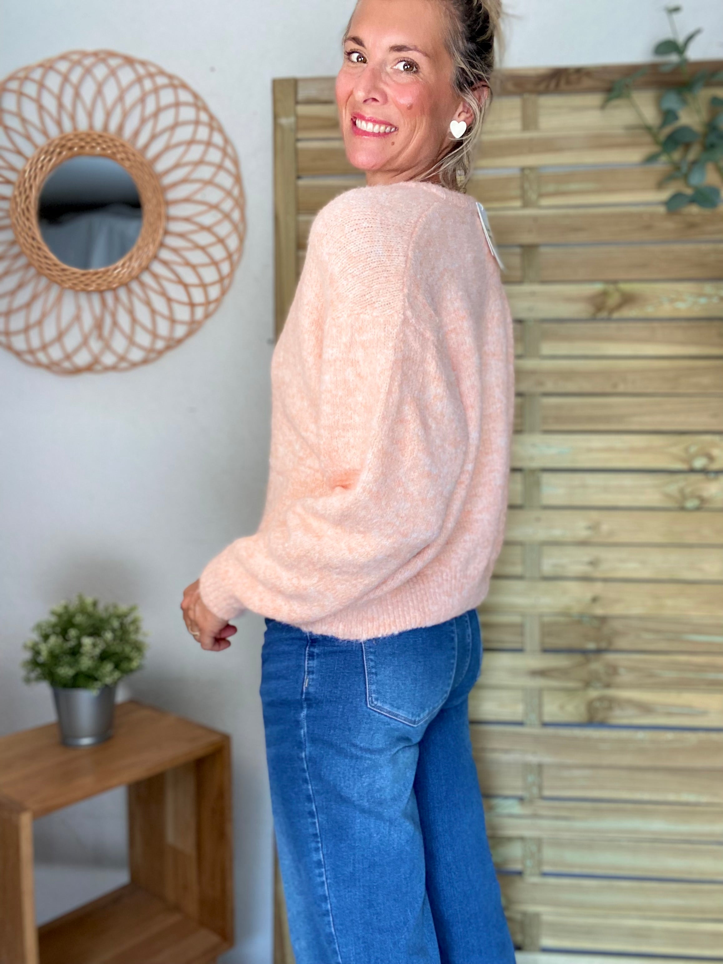 Gilet en maille MERYL - Abricot