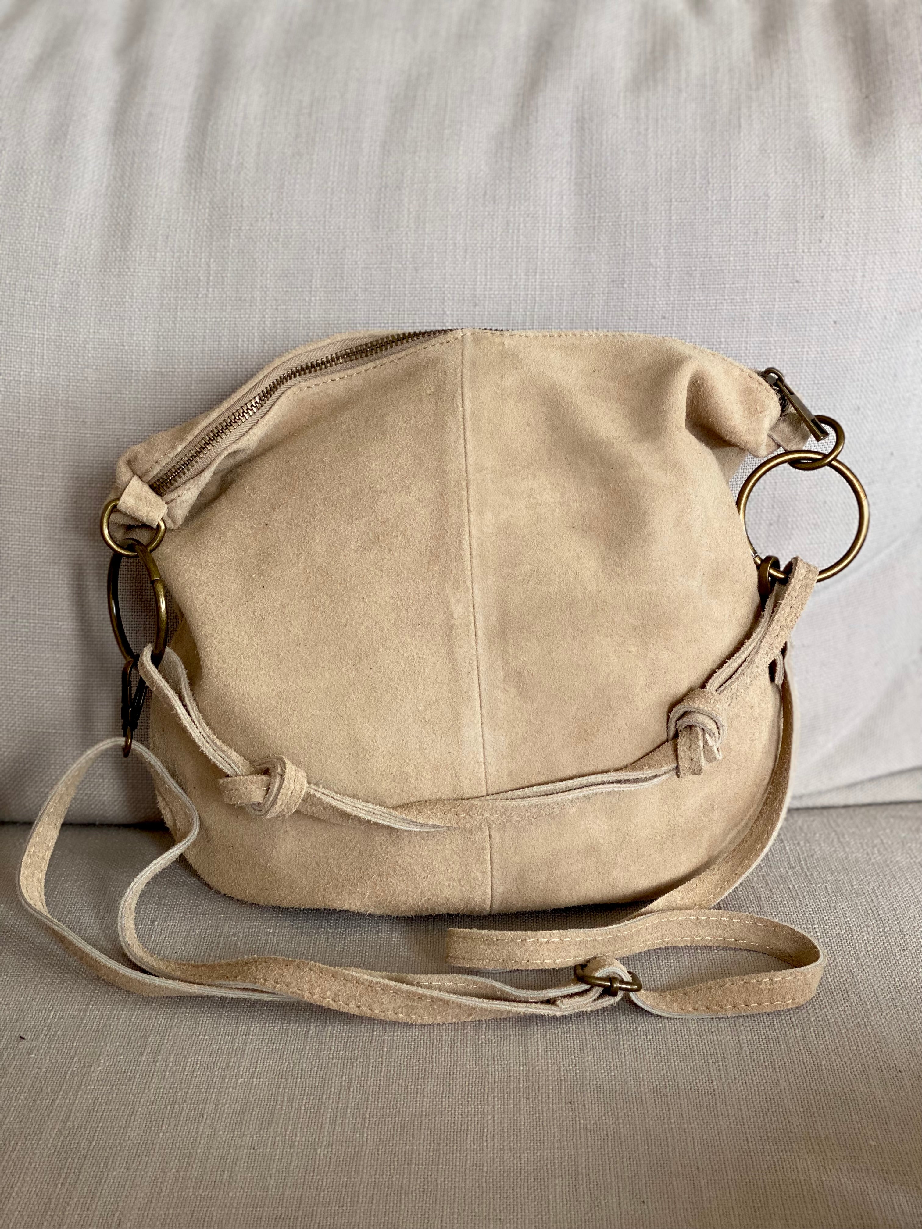 Sac en cuir daim SCOTT - Beige
