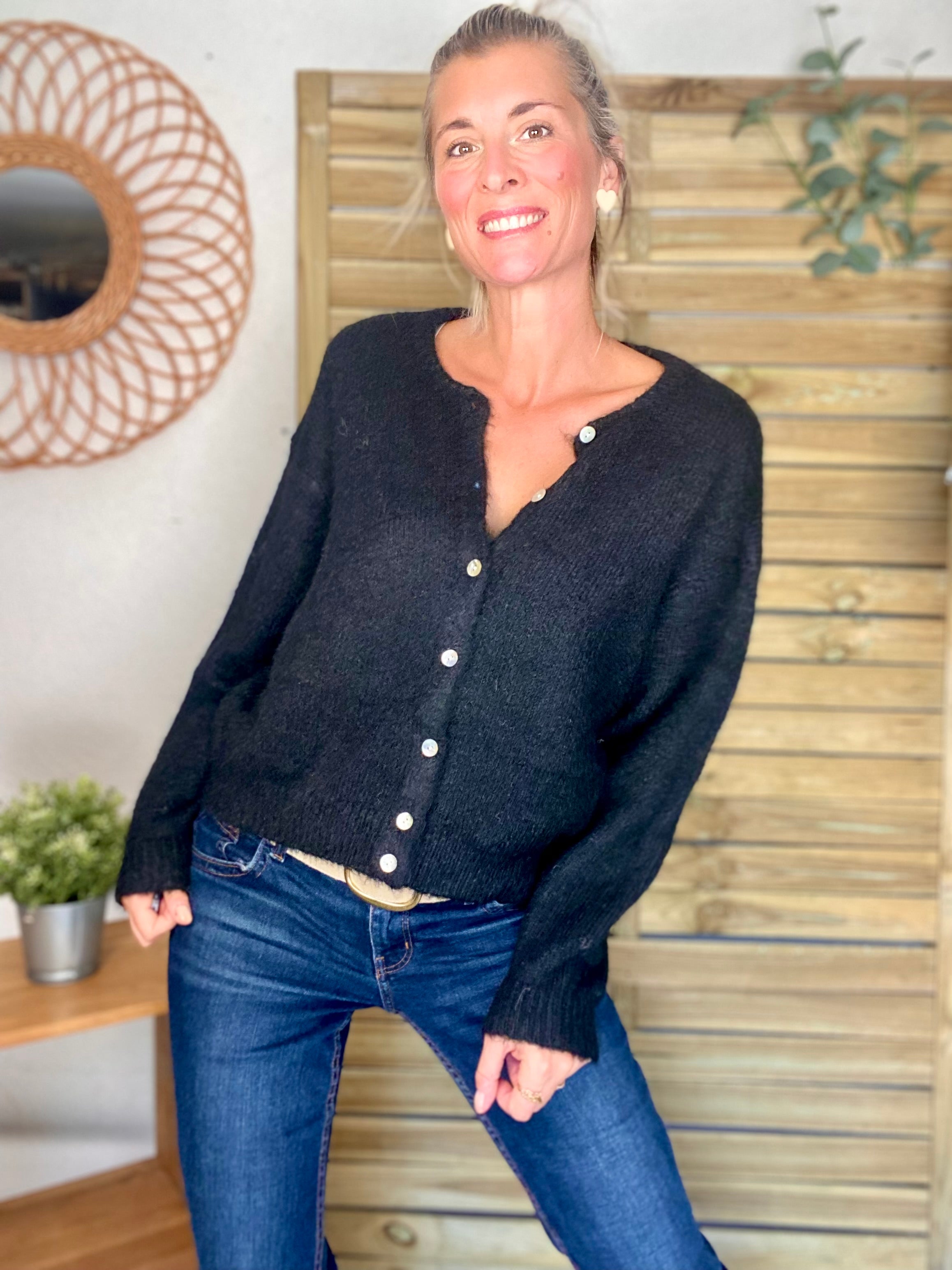 Gilet en maille SYDNEY - Noir