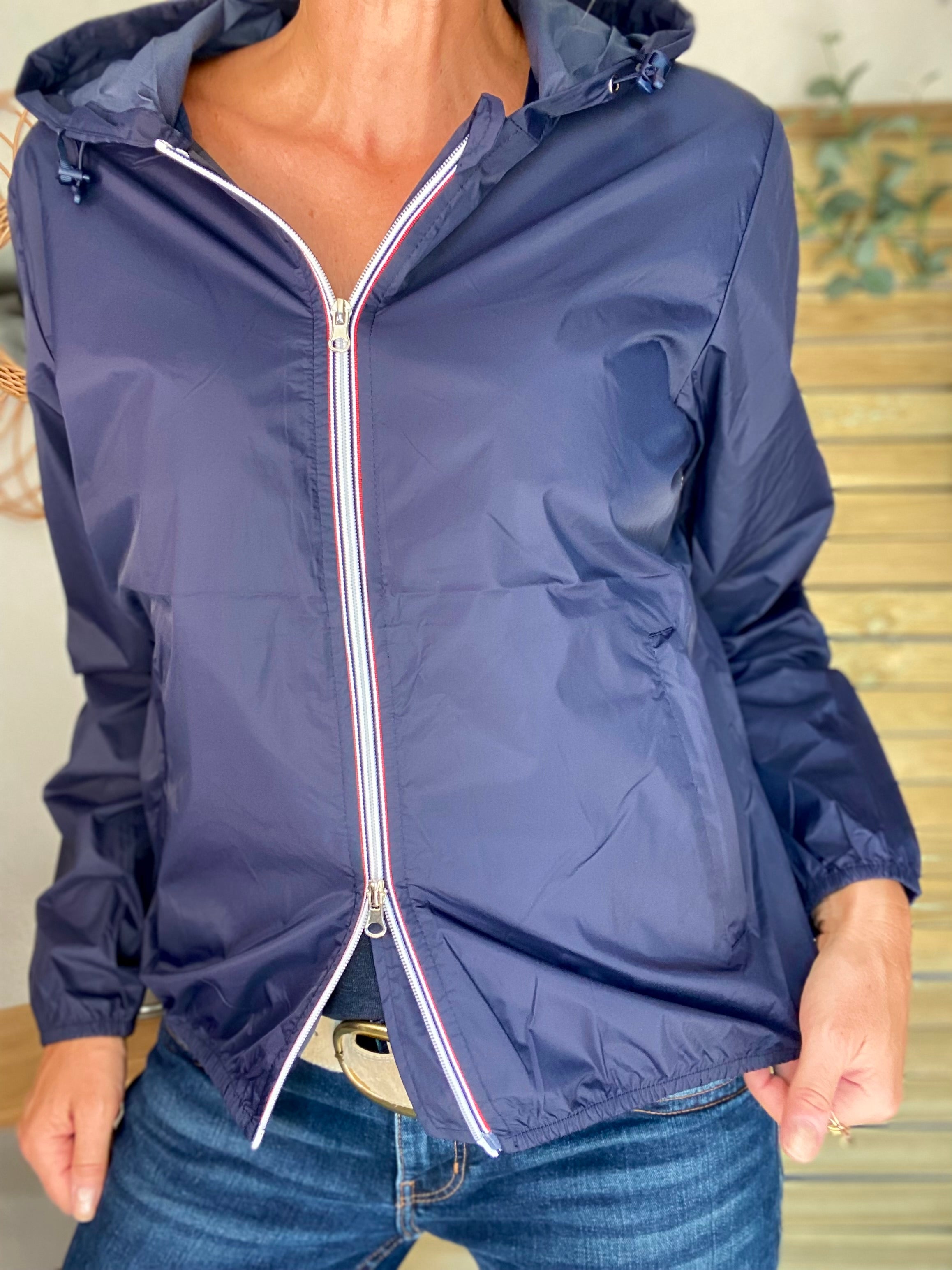 Coupe vent imperméable ANNA COURT Bleu marine - LAURA JO
