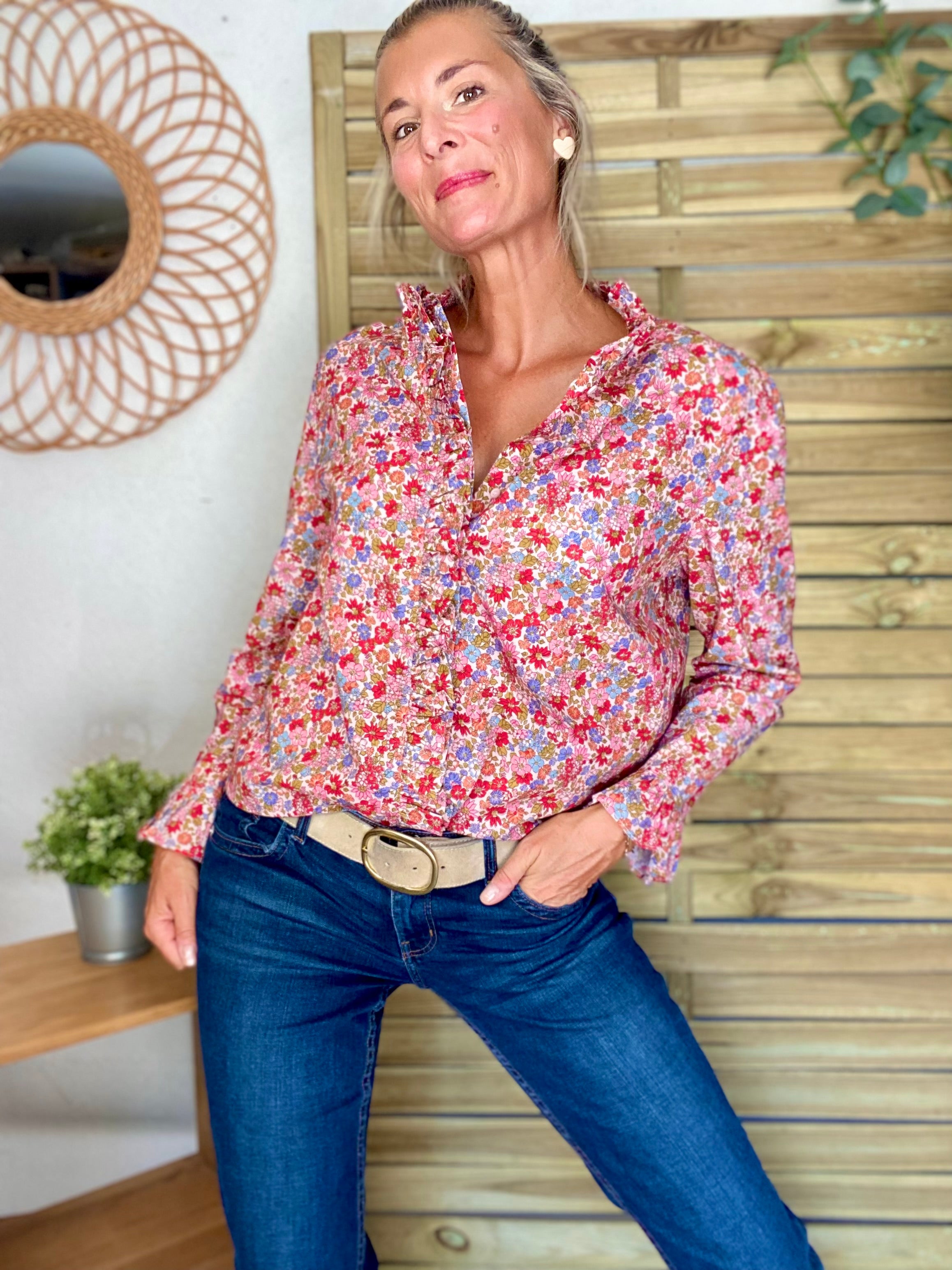 Chemise imprimé Liberty, col volanté YSÉE
