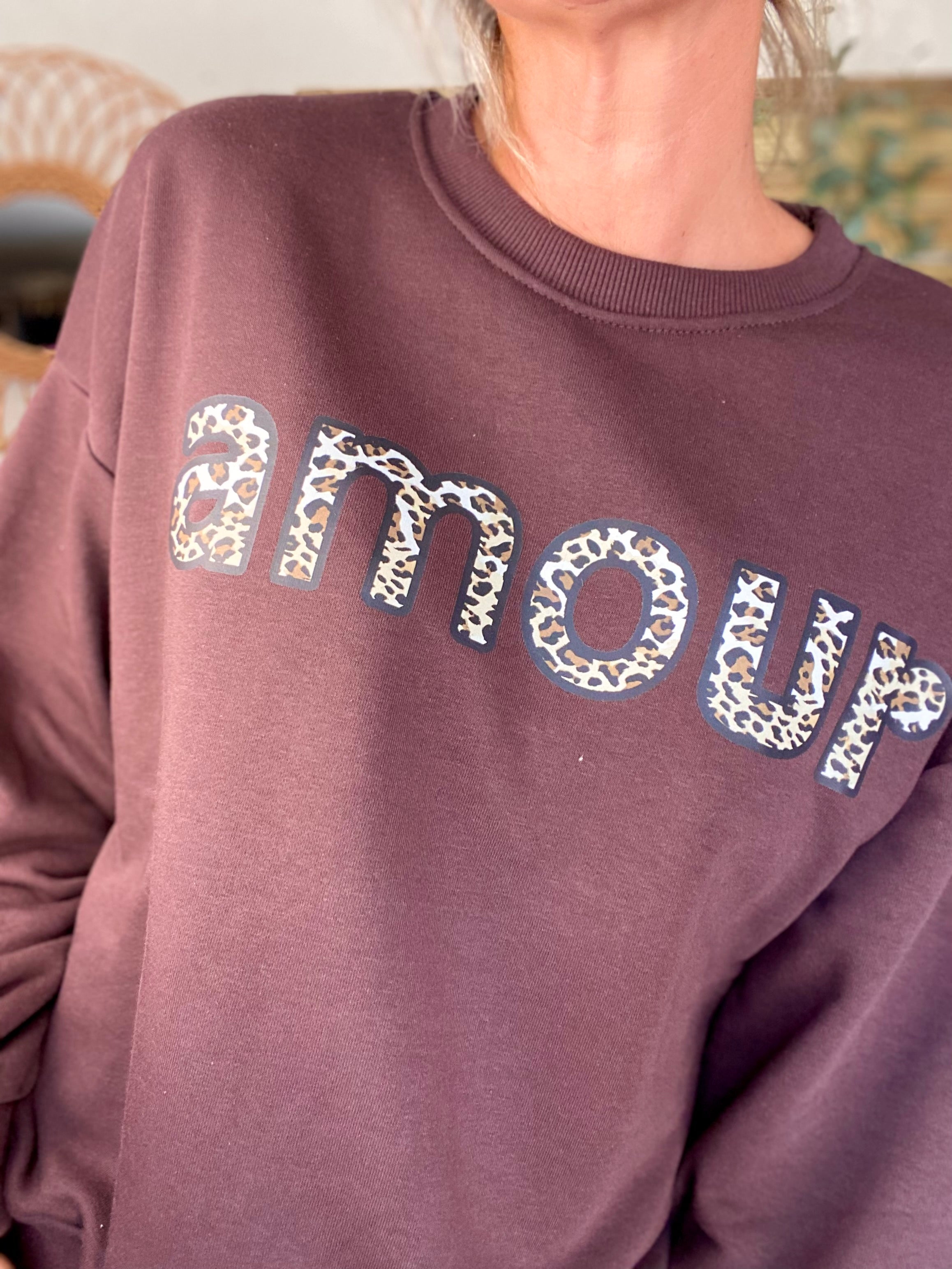 Sweat amour LĂ©o đ COLINE - Chocolat